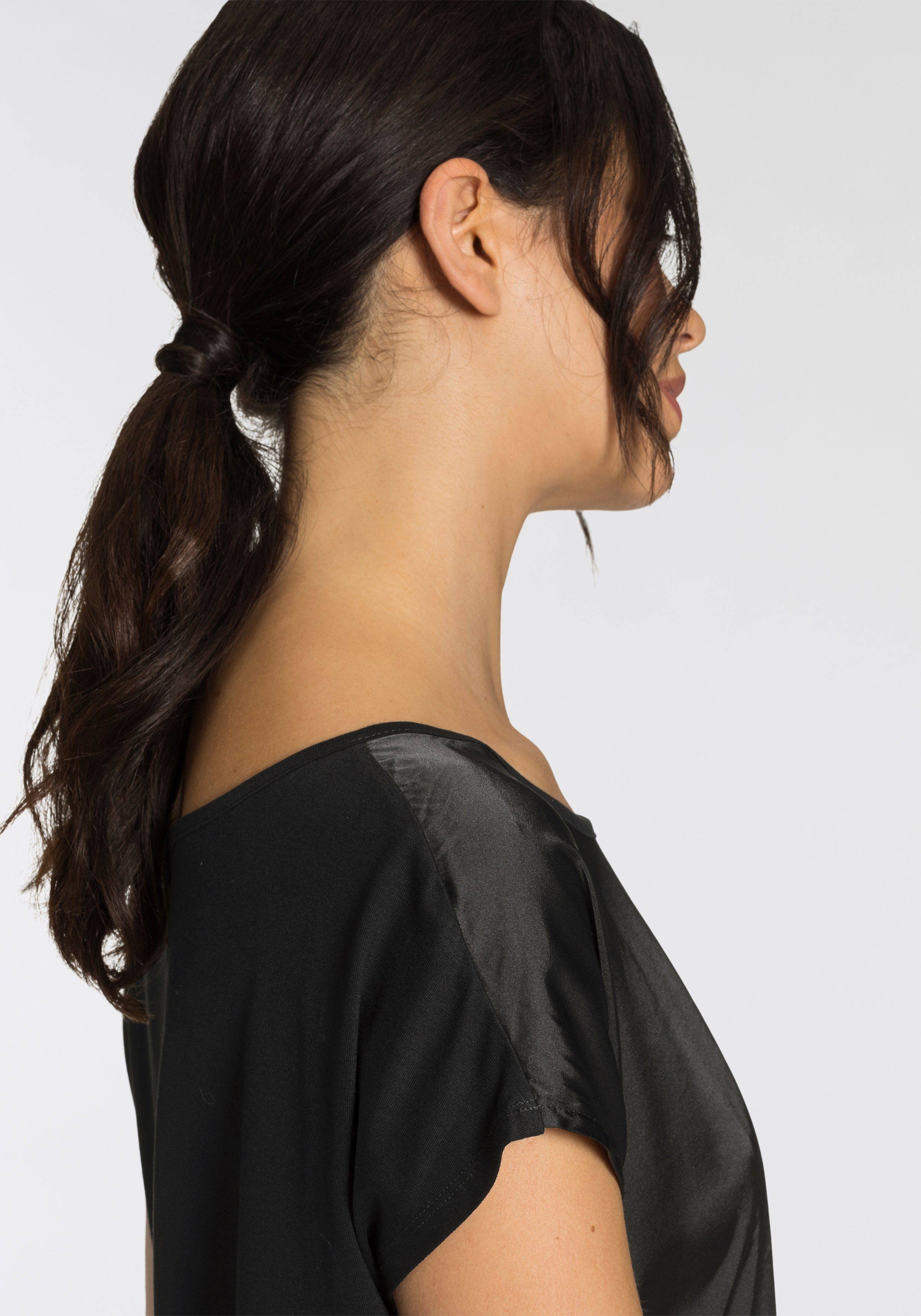Laura Scott Shirtblouse van satijn en jersey