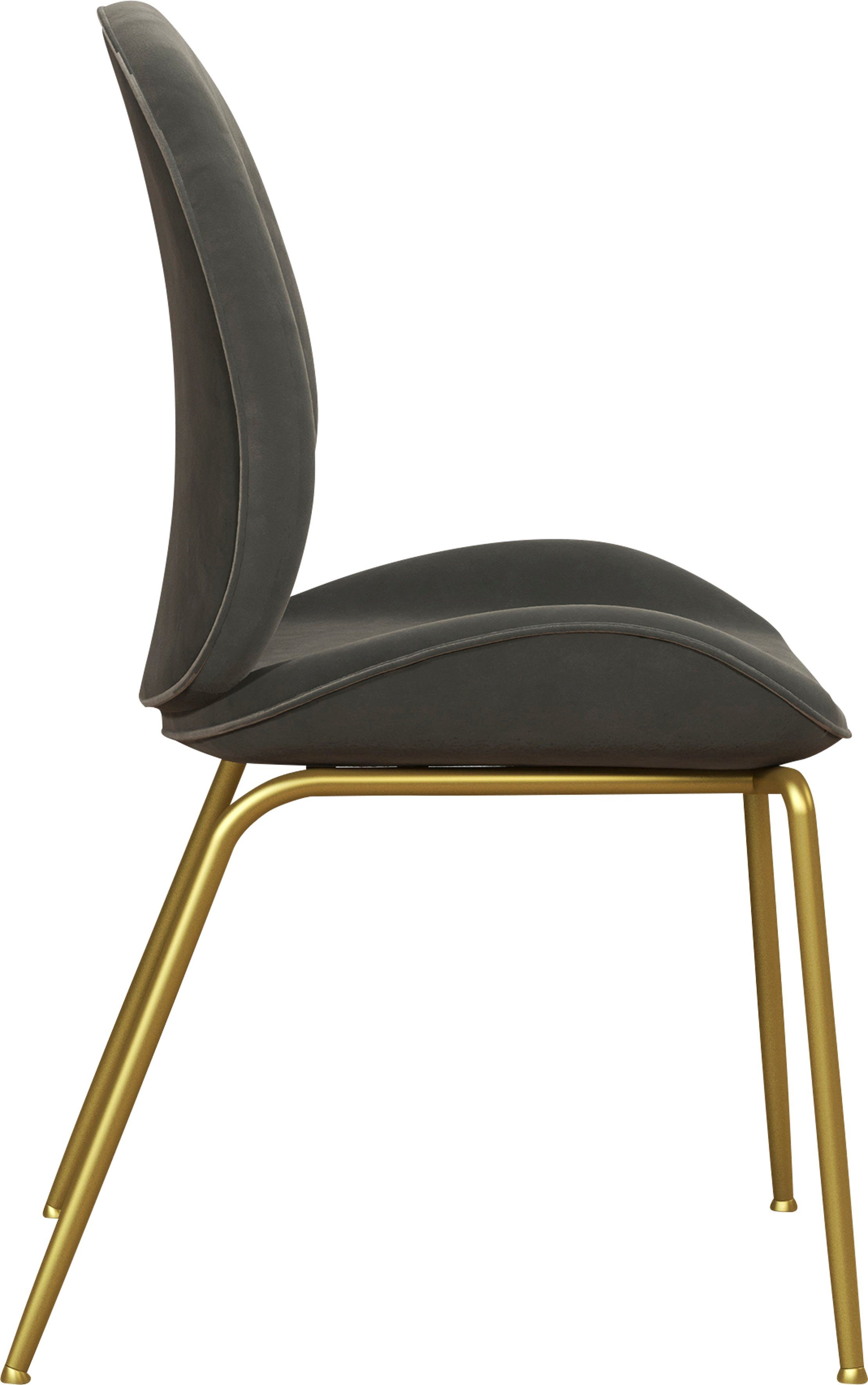 CosmoLiving by Cosmopolitan Eetkamerstoel Astor Zacht verdikte zitting en rugleuning, messingkleurig frame, zithoogte 47 cm (1 stuk)