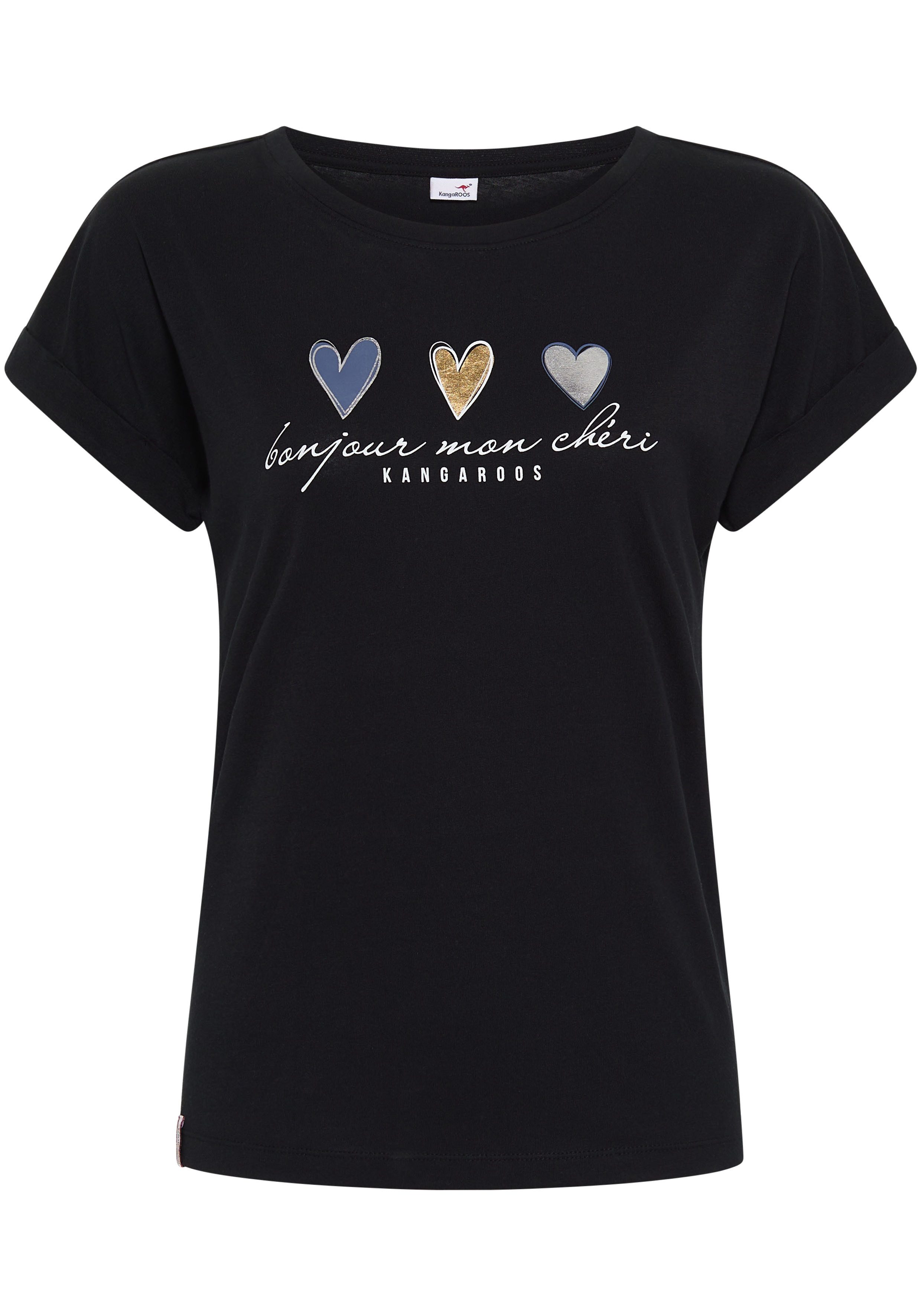 KangaROOS Shirt met korte mouwen met schattige hartlogoprint