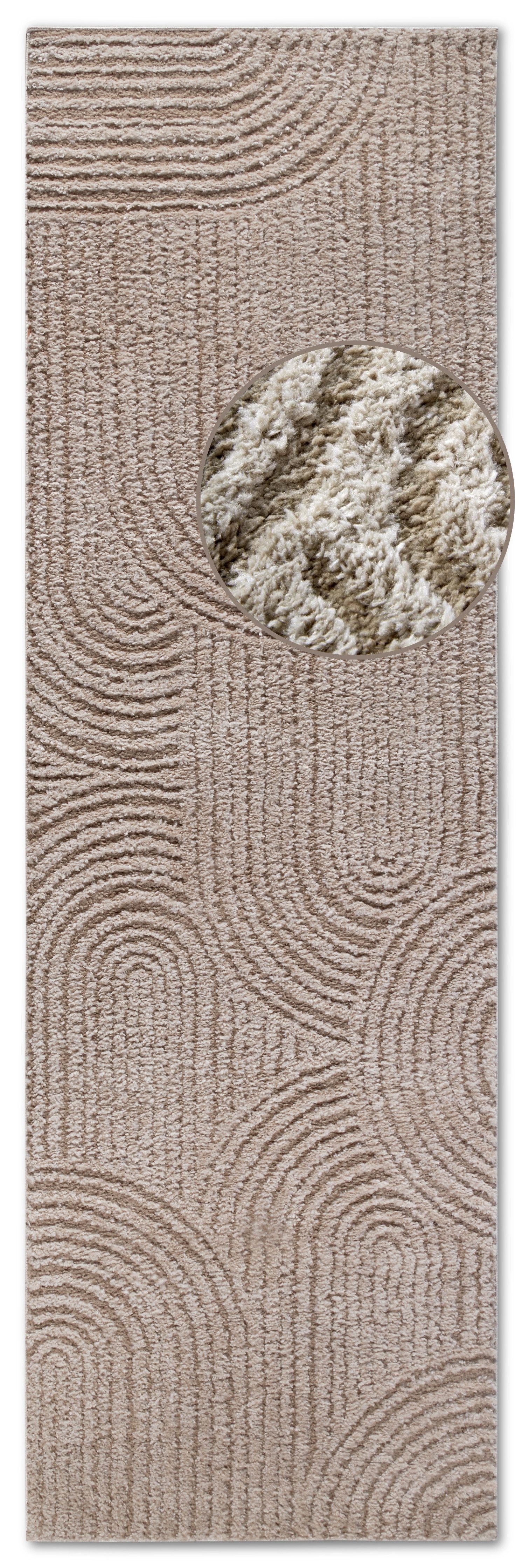 ELLE DECORATION Design-vloerkleed Chappe Shaggy, loper, pluizig, zacht, hoogpolig, modern, hoog-laag effect