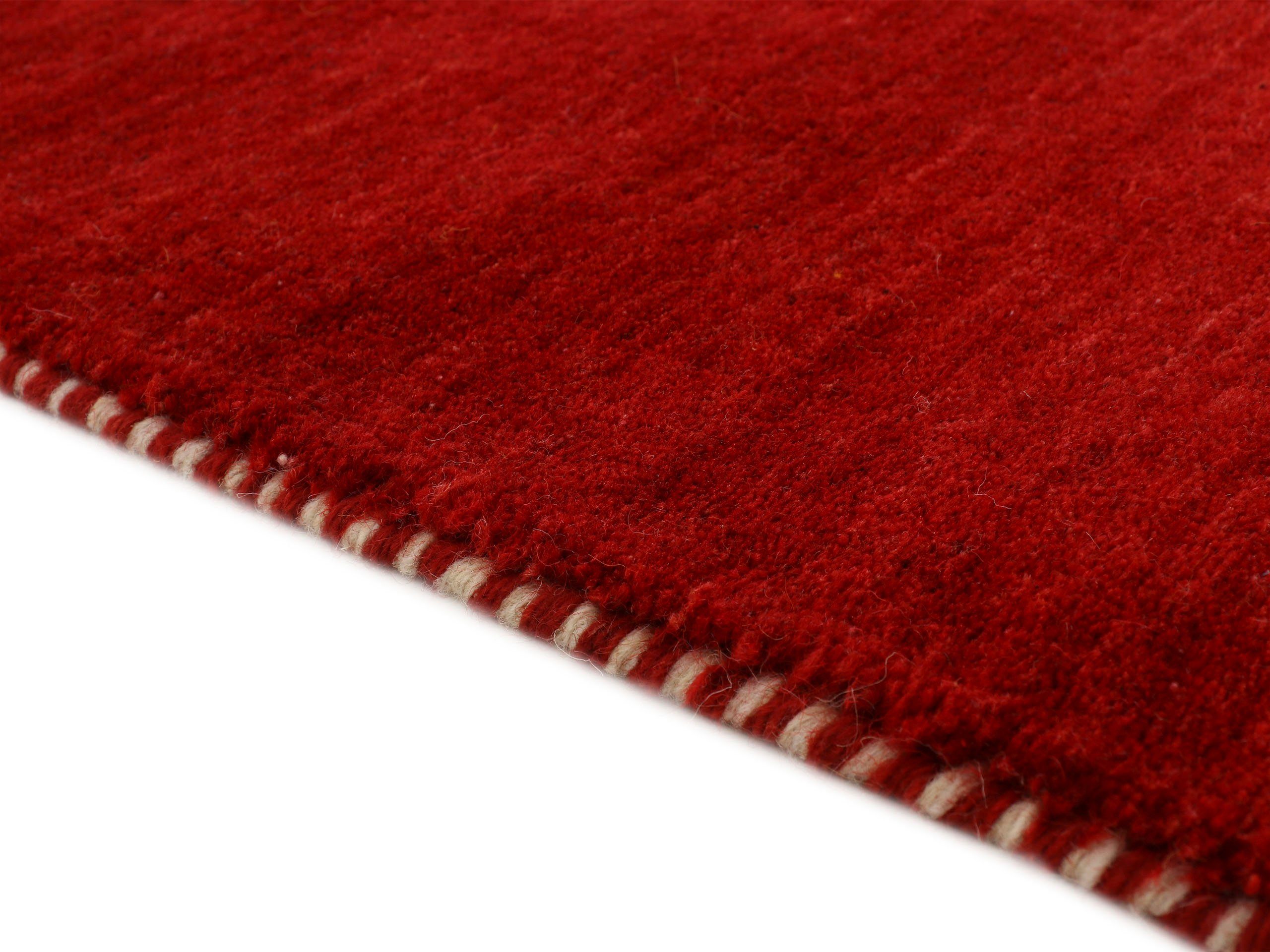 carpetfine Wollen kleed Gabbeh Uni, ook verkrijgbaar als loper en rond pure wol, handgeweven, gabbeh loom dierenmotief, grote kleurkeuze
