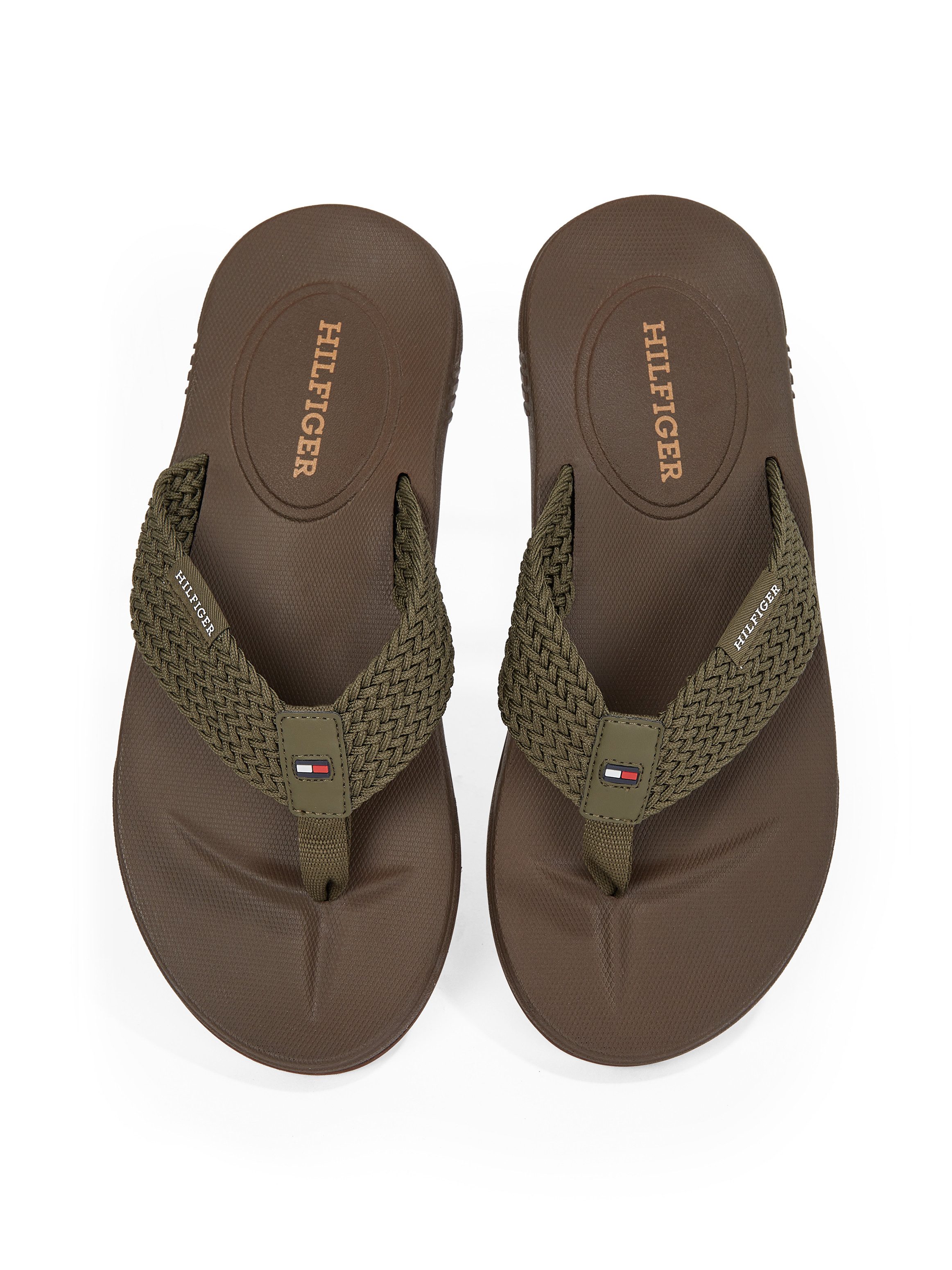 Tommy Hilfiger Teenslippers MOLDED HILFIGER WEB BEACH SANDAL , zomer schoen, flats, strand schoen met zij logo-opdruk