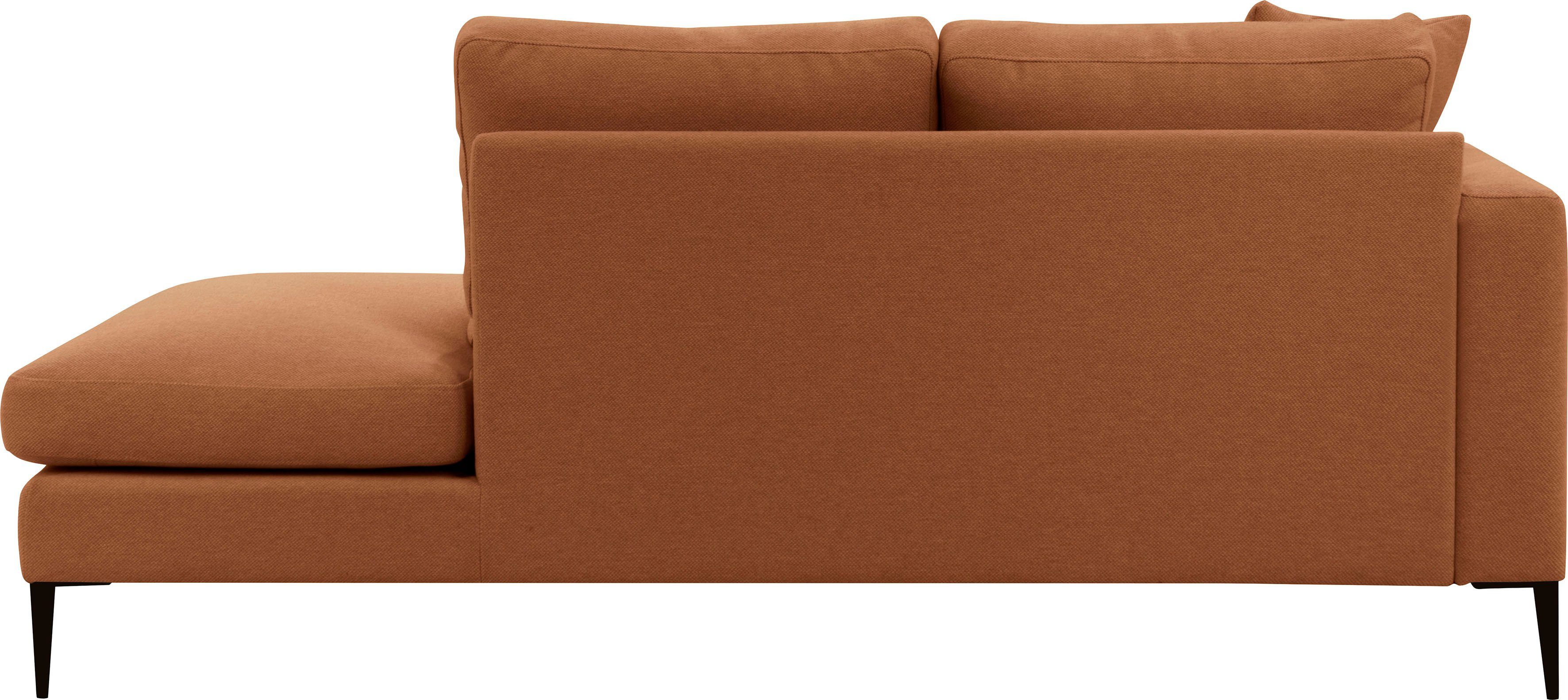 Leonique Récamier Cozy chaise longue, afmetingen B/D/H: 195/97/80 cm met los kussen en metalen poten, armleuning naar keuze links of rechts