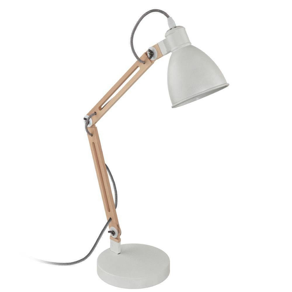 EGLO Tafellamp TORONA 1 Tafellamp, wit, natuur, FSC gecertificeerd, lamp met schakelaar, E14 (1 stuk)