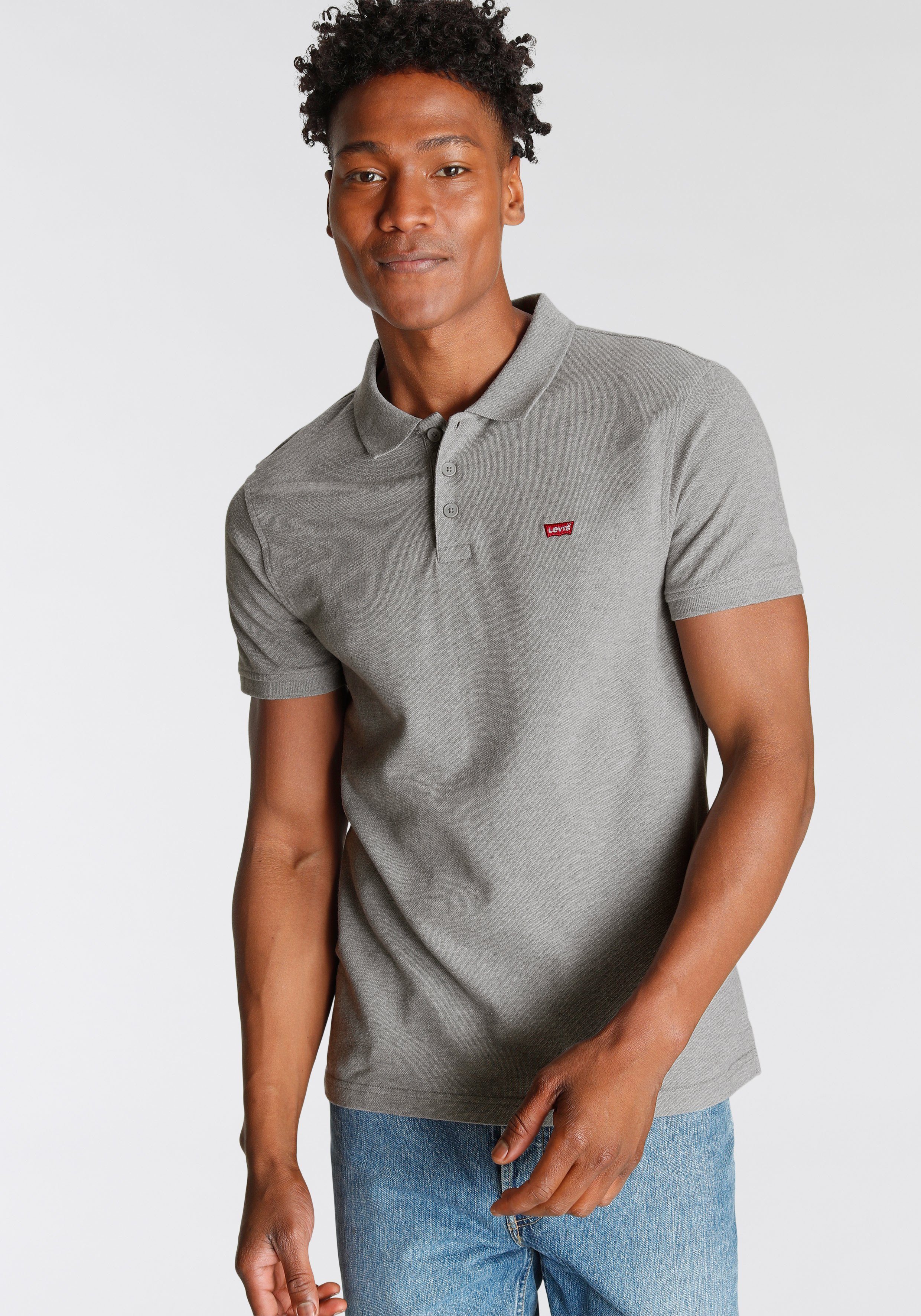 Levi's Poloshirt LE NEW LEVIS HM POLO met klein batwing-logo heren poloshirts maat XL grijs
