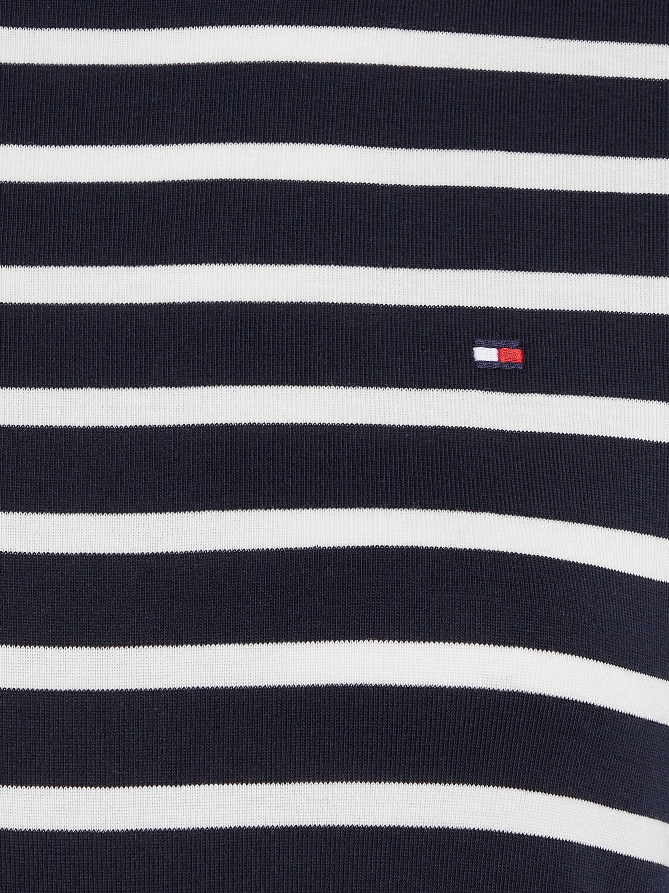 Tommy Hilfiger Shirtjurk NEW CODY STR SLIM SHORT DRS SS met allover streepdessin, logo-vlag