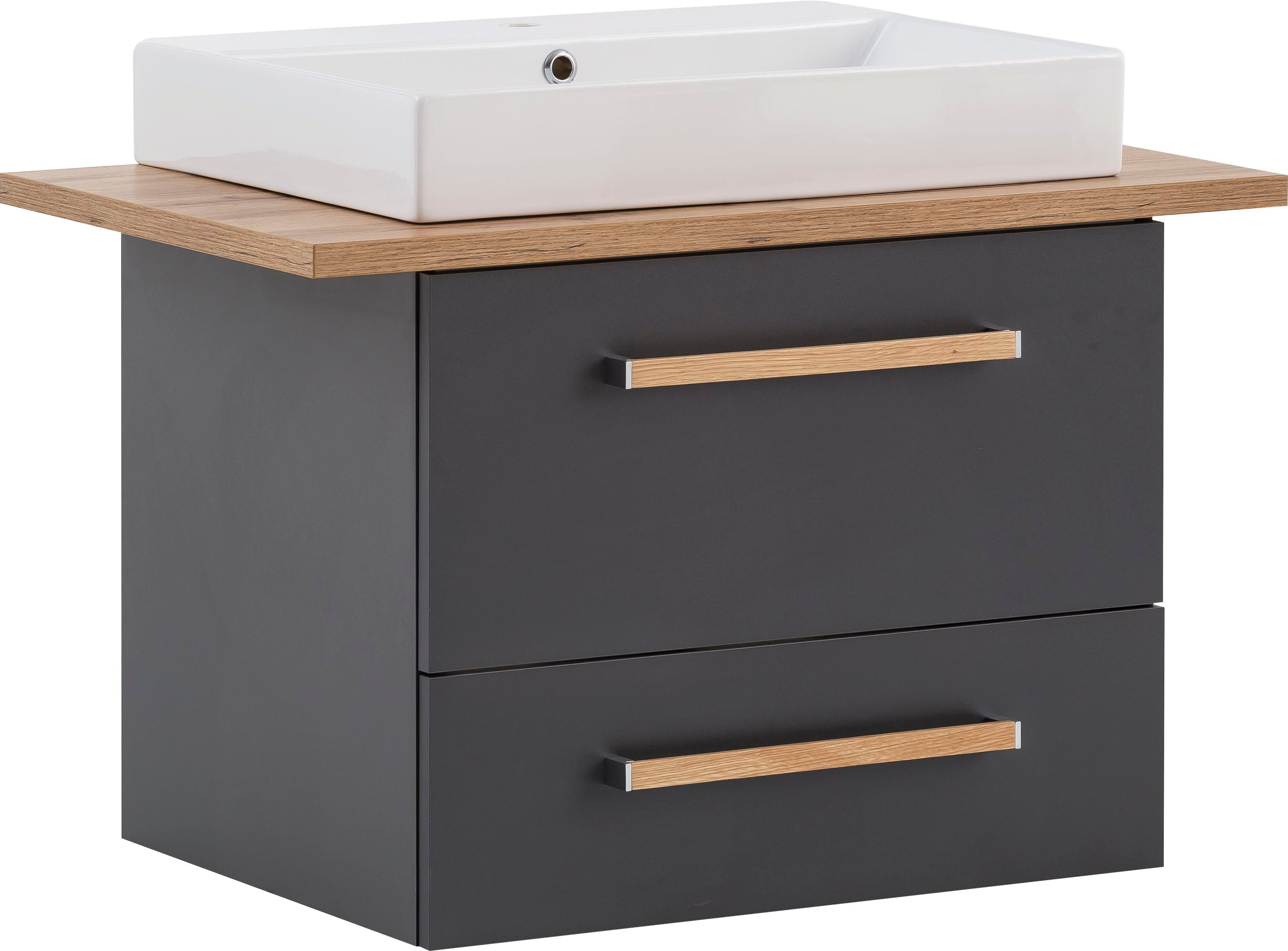 Schildmeyer Wastafelonderkast Duo 80 cm breed wastafelmeubels zwart