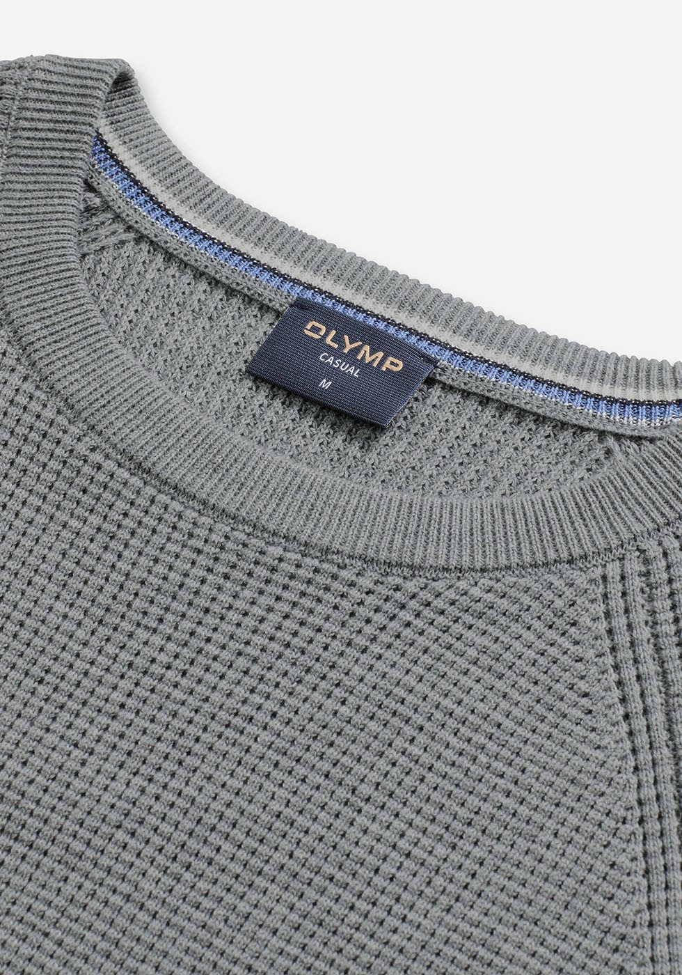 OLYMP Trui met ronde hals Waffle Structure Ronde hals, casual, effen, regular fit