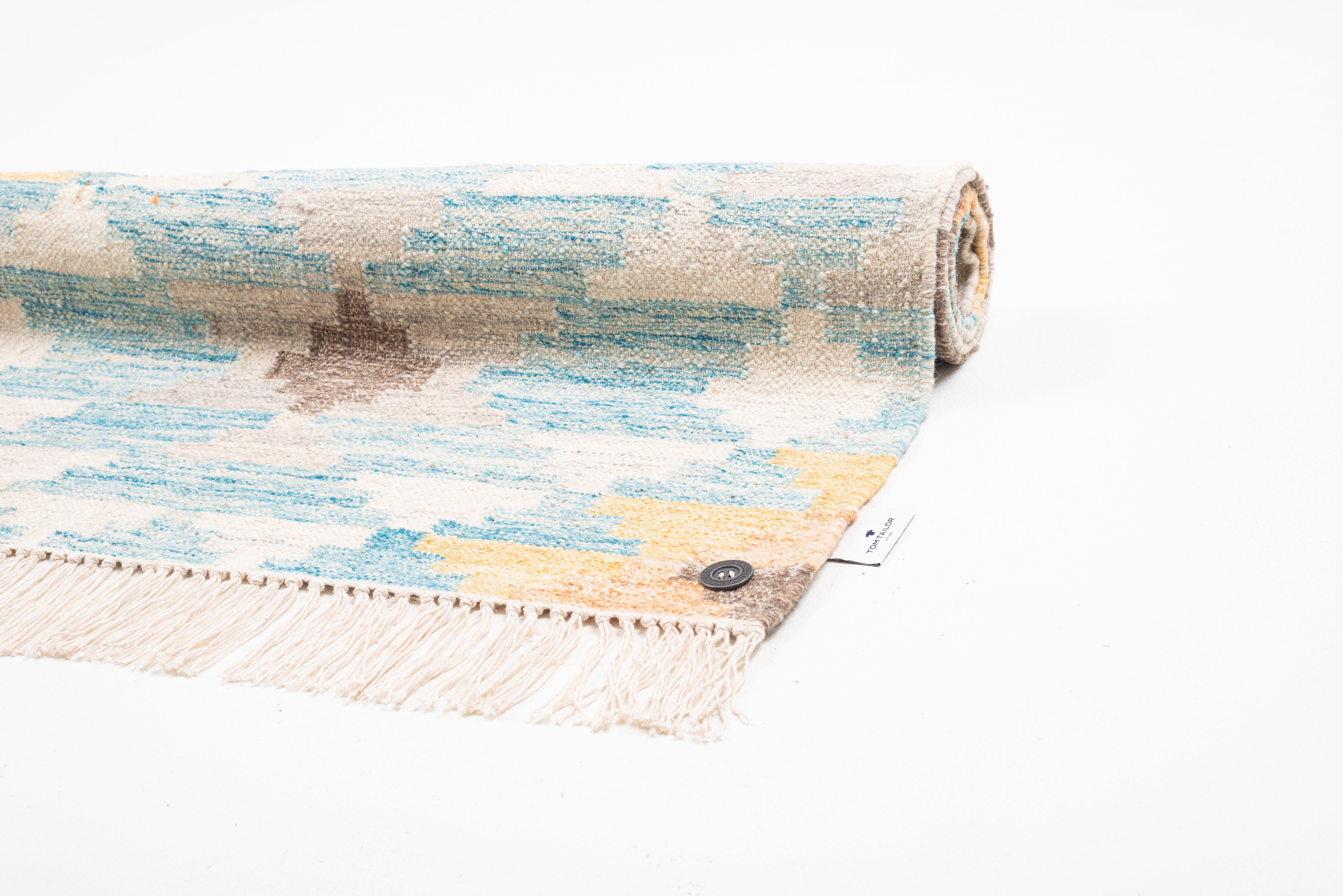 TOM TAILOR HOME Vloerkleed Check Kelim met de hand geweven, met franje, boho-stijl