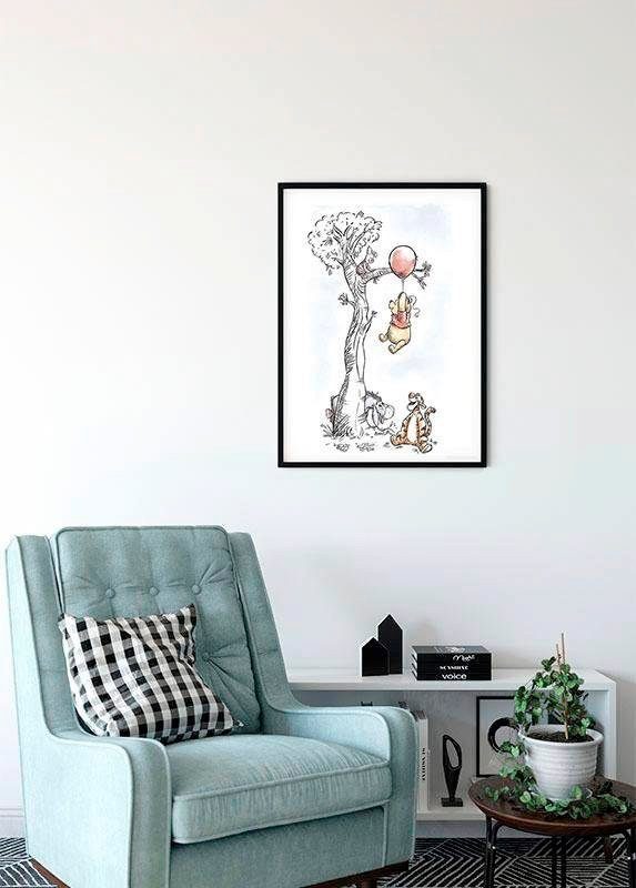 Komar Wanddecoratie Winnie The Pooh Hang on Wanddecoratie voor de kinderkamer - zonder lijst (1 stuk)