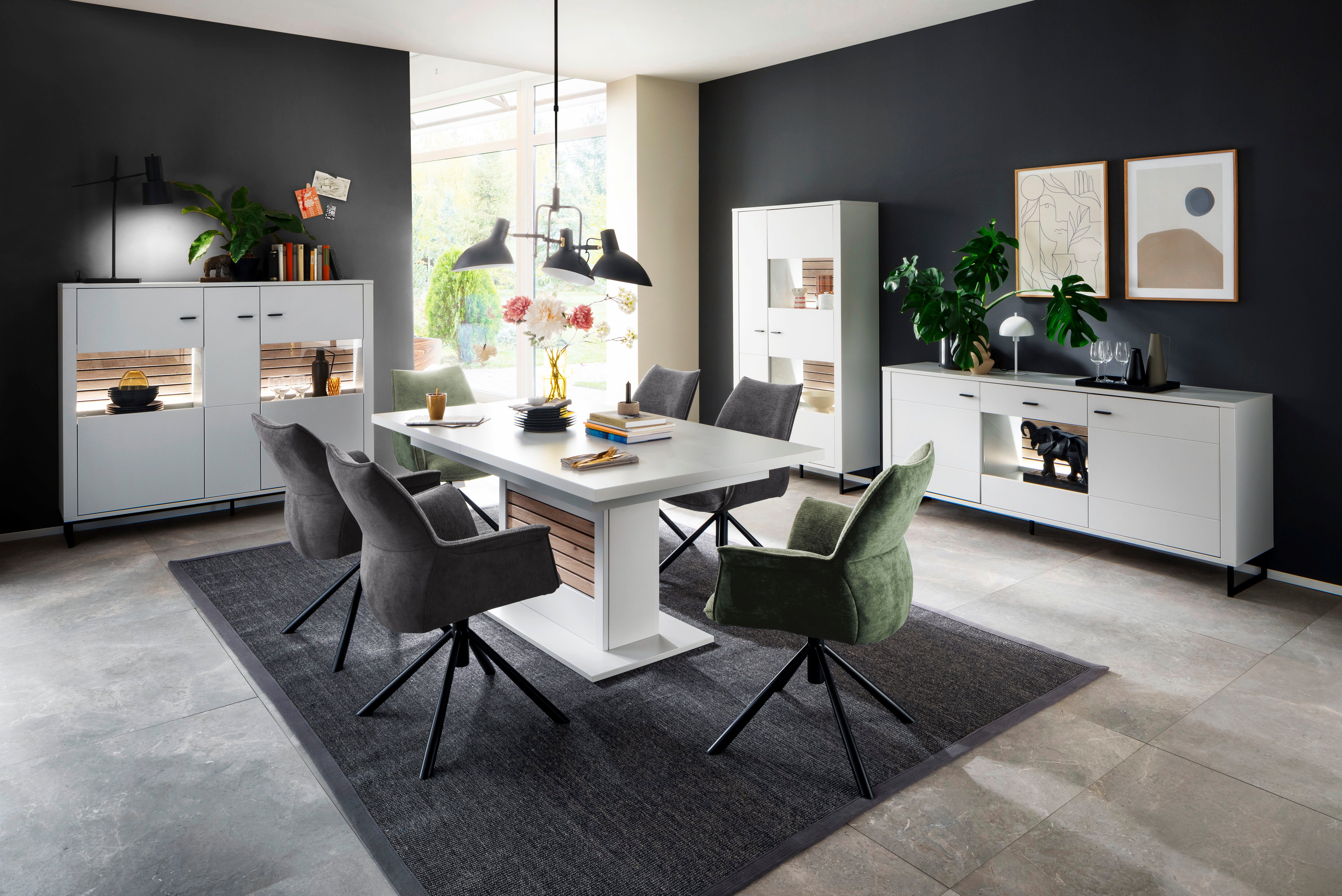 MCA furniture Eetkamerstoel Konya 2-delig set, 360° draaibaar, belastbaarheid 120 kg, zithoogte ca. 50 cm