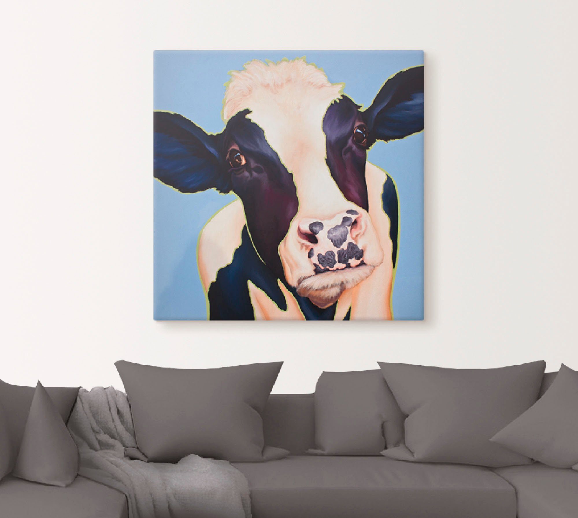Artland Artprint op linnen Koe Trudi gespannen op een spieraam