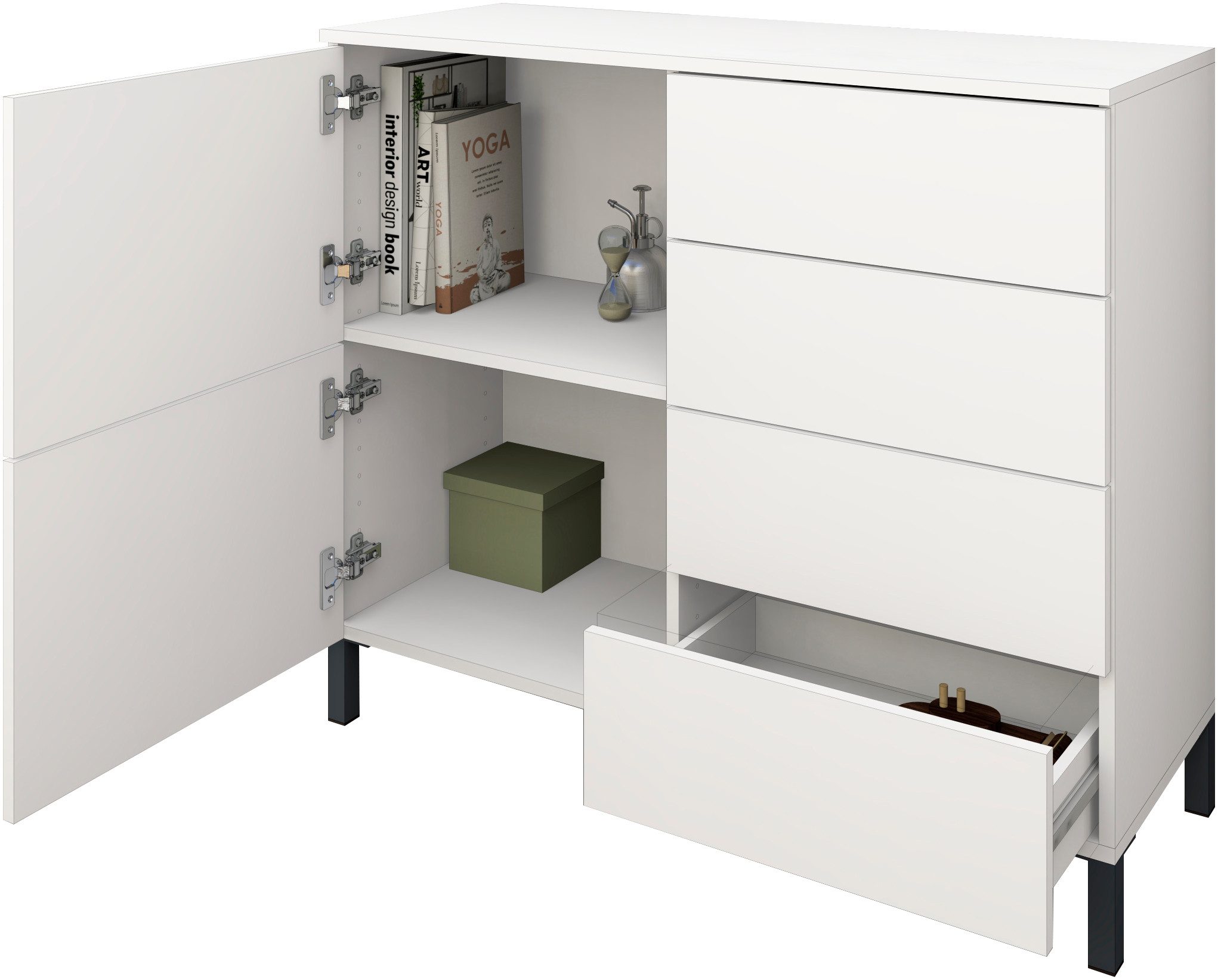 borchardt Möbel Kast Drukknop (Push-To-Open), in hoogte verstelbare planken