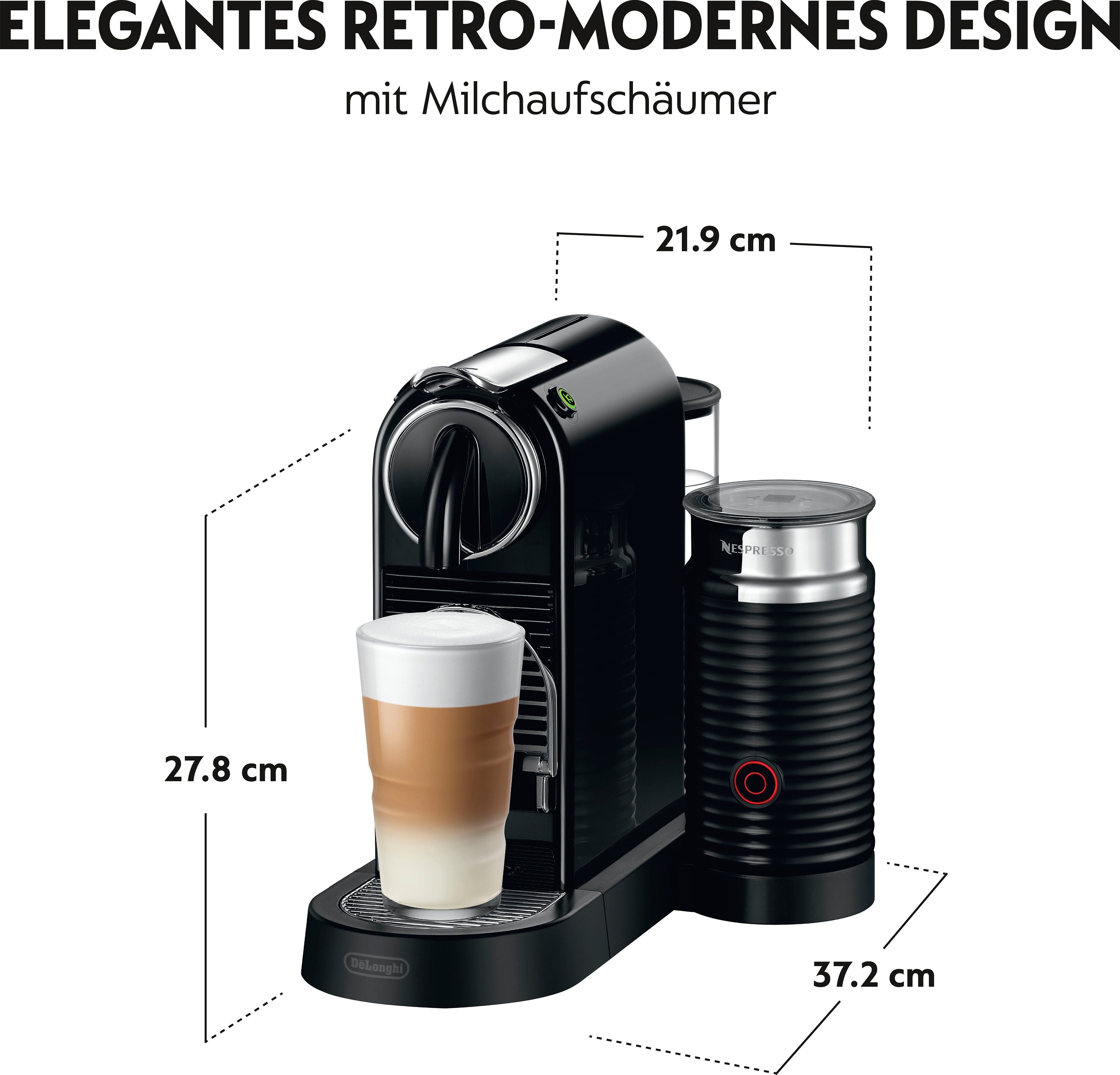 Nespresso Koffiecapsulemachine CITIZ EN 267.BAE van DeLonghi, zwart, incl. aeroccino melkopschuimer, welkomstpakket met 7 capsules