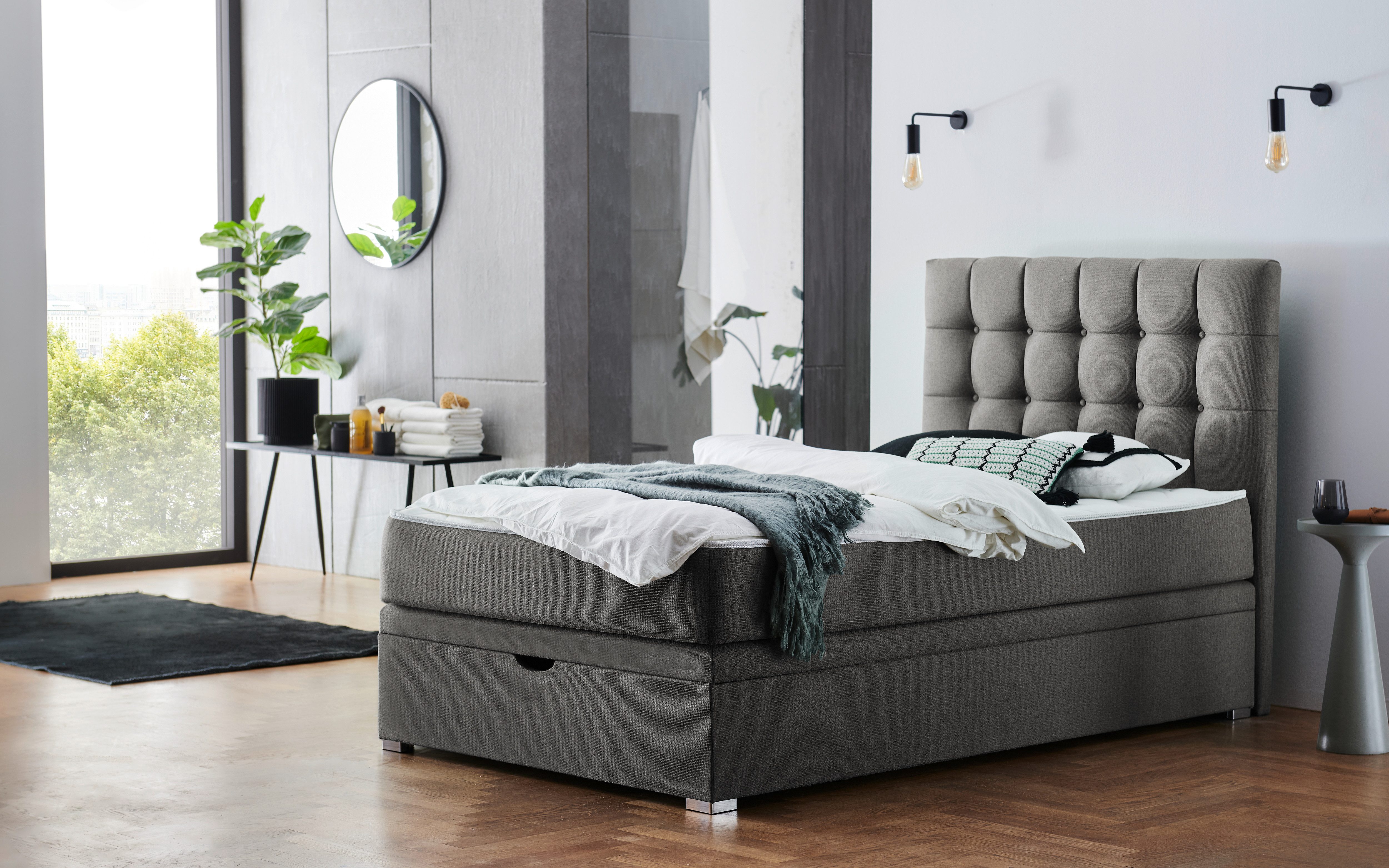 ATLANTIC home collection Boxspring Riona, uitbreidbaar naar een dubbel- en familiebad keuze uit 120x200cm pocketveringmatras of zonder matras