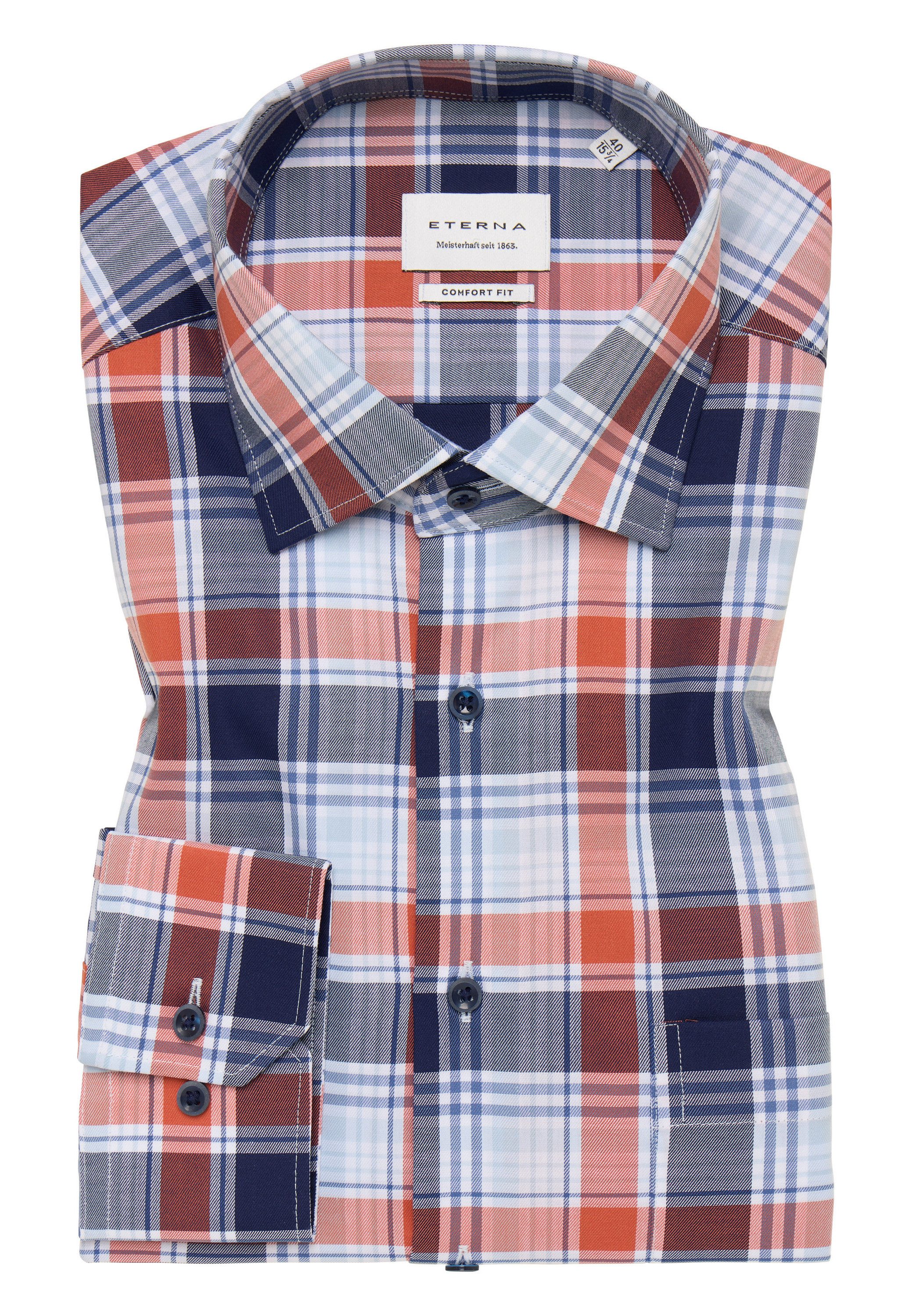 Eterna Overhemd met lange mouwen Comfort fit NON IRON (strijkvrij)