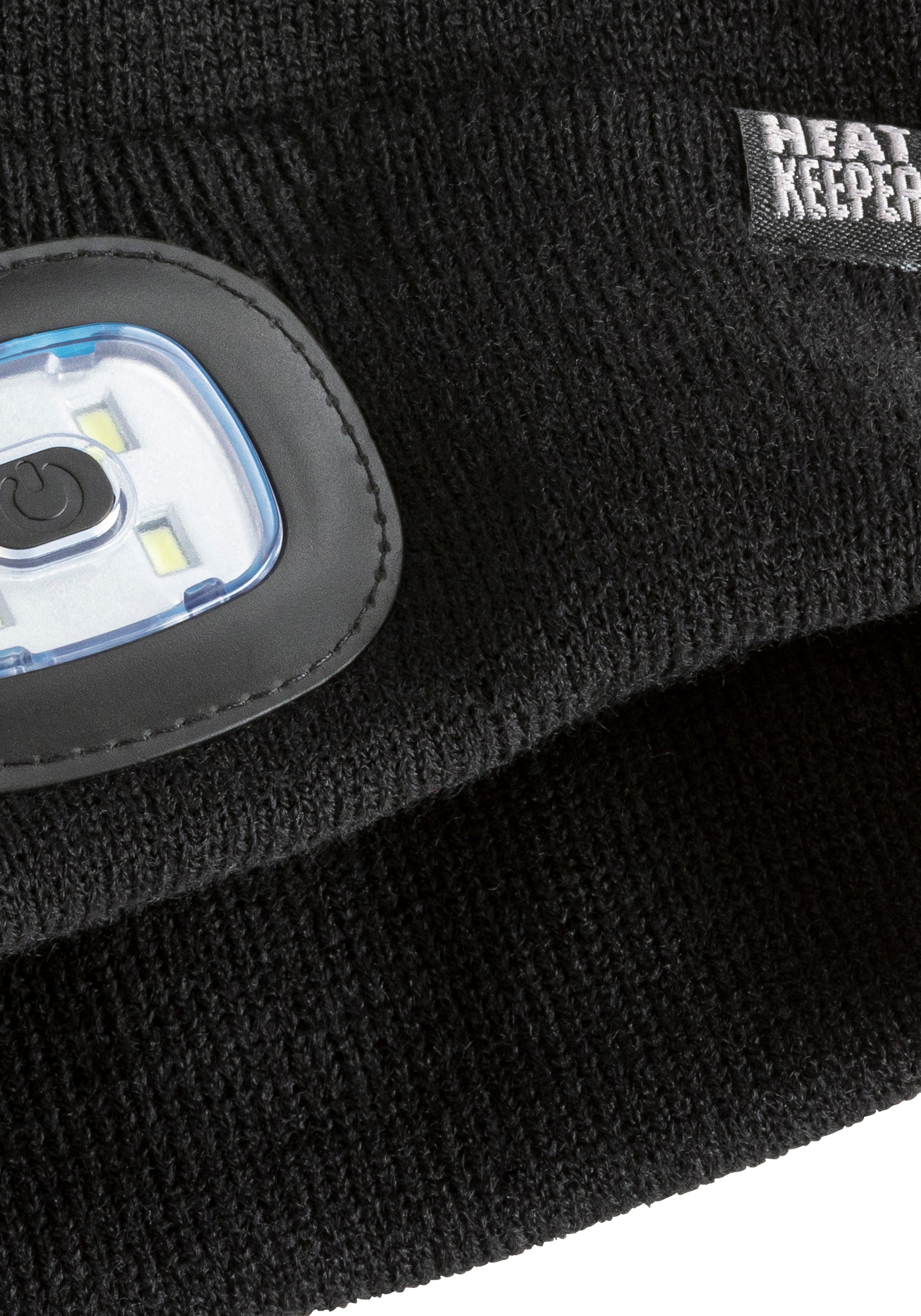 HEAT keeper Gebreide muts MEN THERMAL BEANIE+LED LIGHT RECHARGE oplaadbare, afneembare led-lamp voor de donkere tijd van het jaar (2 stuks)