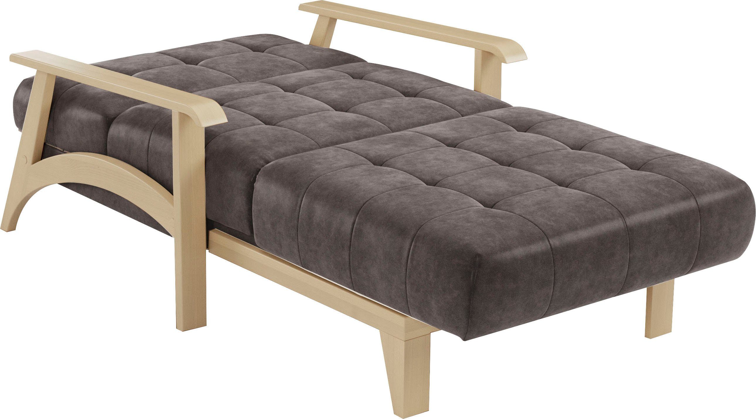 sit&more Récamier Billund Armleuningen van natuurlijk beukenhout, verschillende bekledingen en kleuren