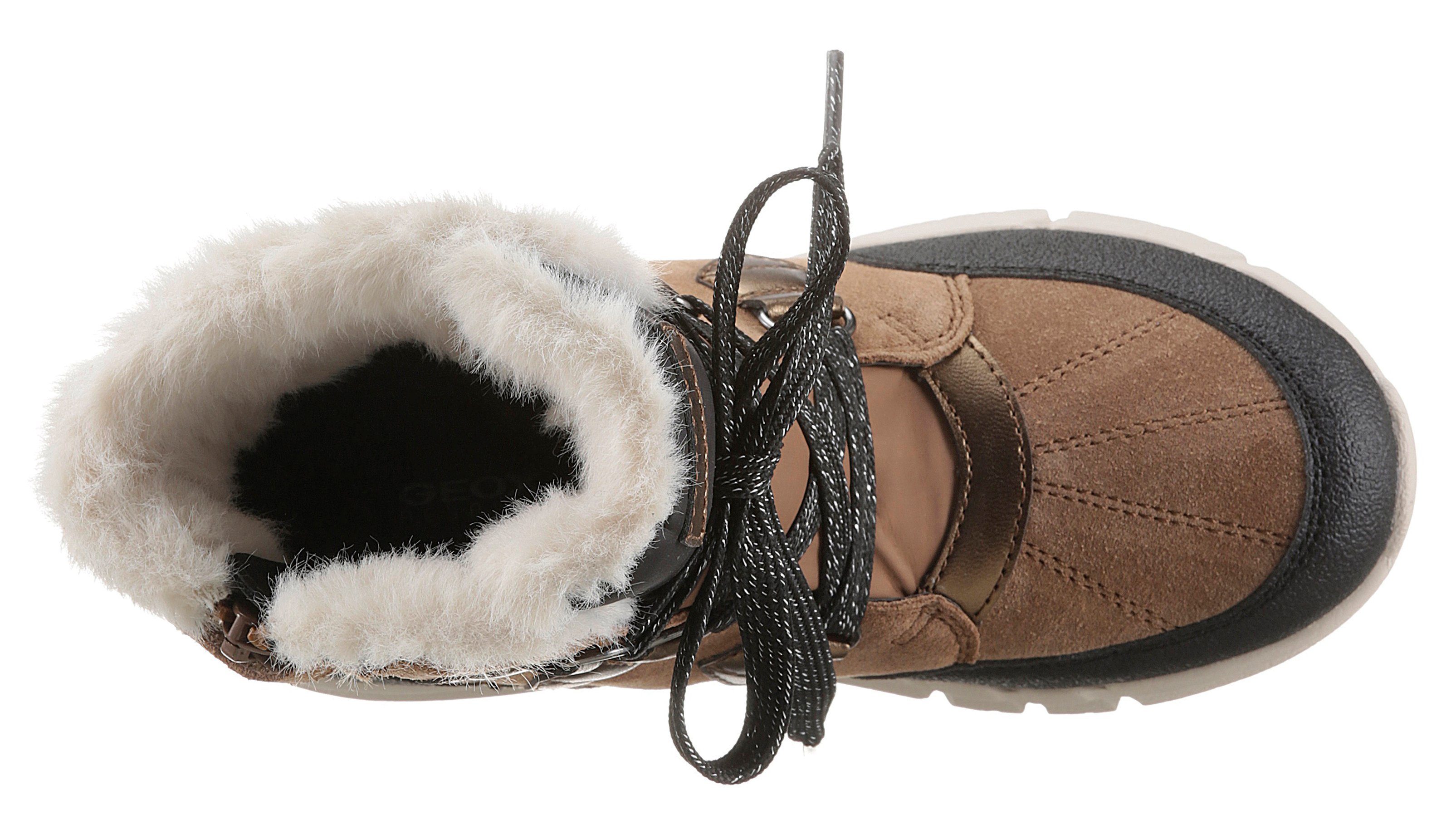 Geox Winterlaarzen J Flexpyper Girl met vetersluiting en ritssluiting