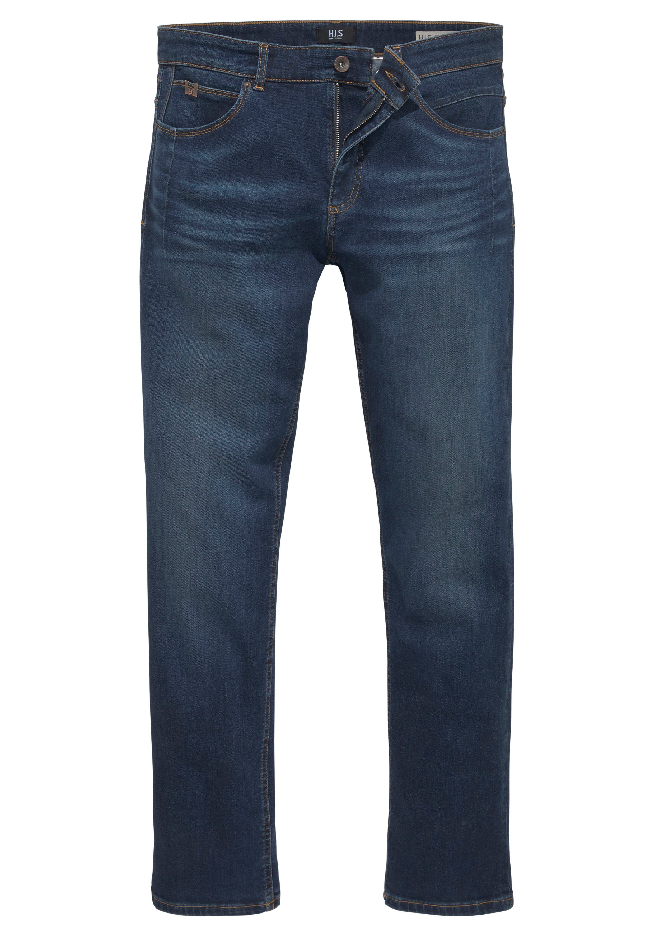 H.I.S Straight jeans DALE rechte broek, met used-effecten, lage taille