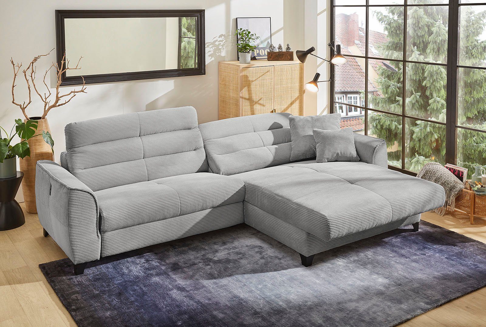 Jockenhöfer Gruppe Hoekbank Double One L-vorm met 2 x 120 cm brede, elektrisch verstelbare relaxfuncties