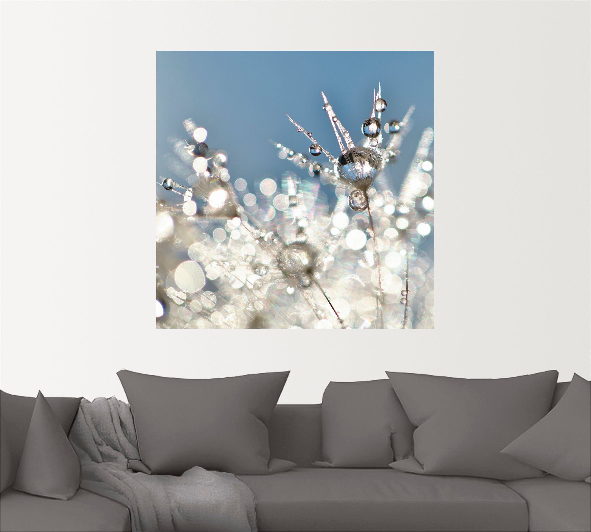 Artland Artprint Pluizenbol druppel abstract als artprint op linnen, poster, muursticker in verschillende maten