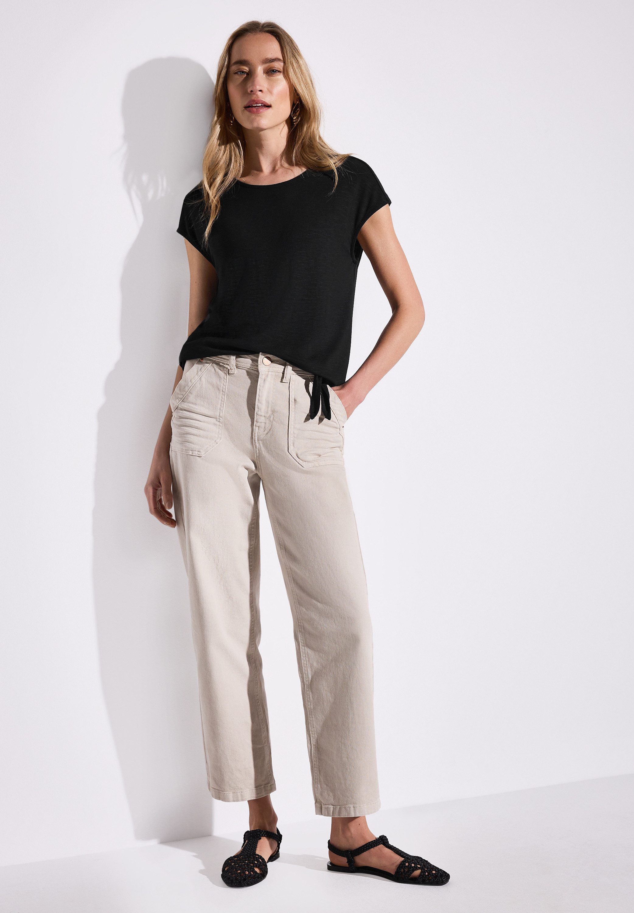 STREET ONE T-shirt met knoopdetail