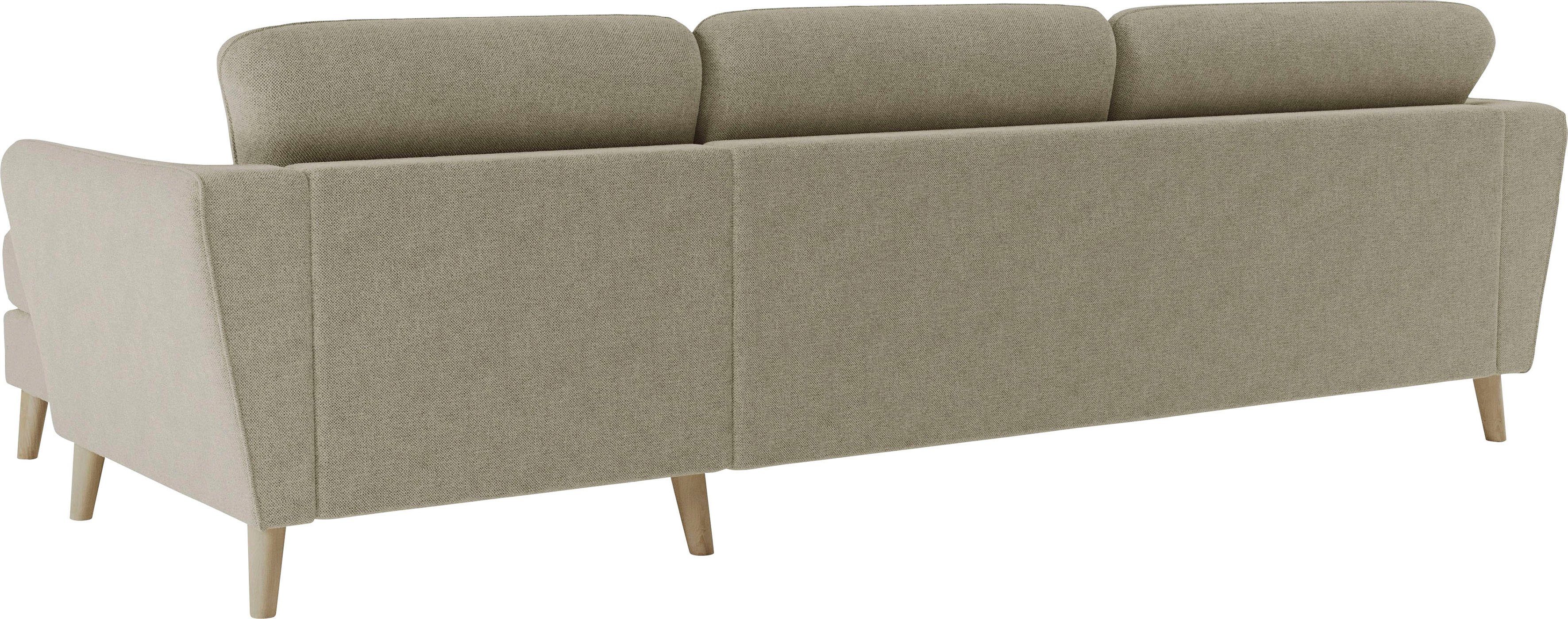 Home affaire Hoekbank MARSEILLE (279/152cm), L-vorm, rec. rechts/links, verschillende bekledingen Massief houten poten van eiken, in verschillend overtrekken en kleurvarianten