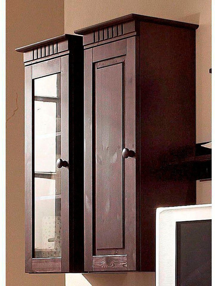 Home affaire Hangende vitrinekast Cubrix, optioneel met of zonder glazen deur gemaakt van prachtig massief grenen, breedte 35 cm, hoogte 85 cm