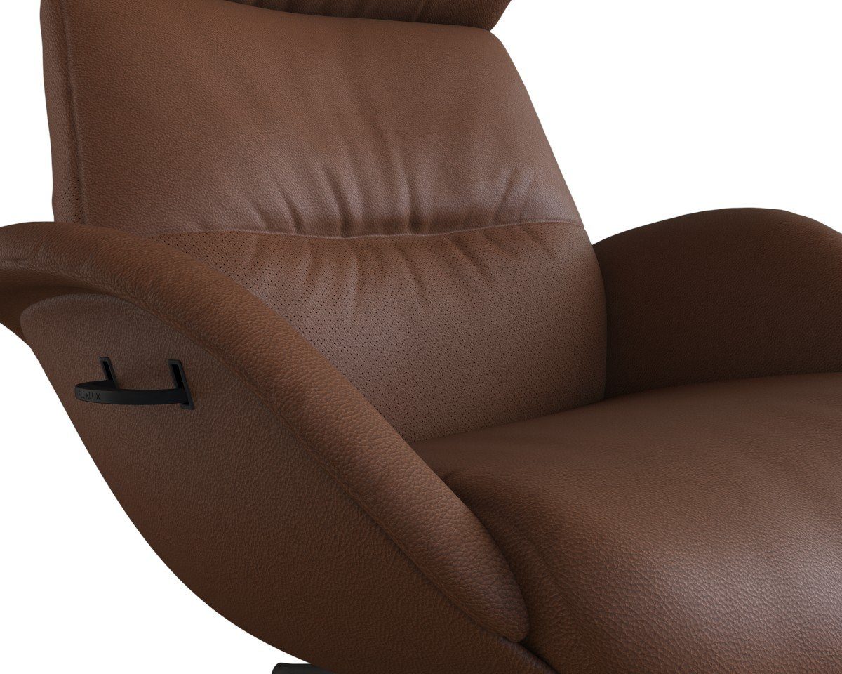 FLEXLUX Relaxfauteuil Relaxchairs More Eersteklas comfort, rug- en hoofdsteunverstelling, draaibaar, zwarte voet