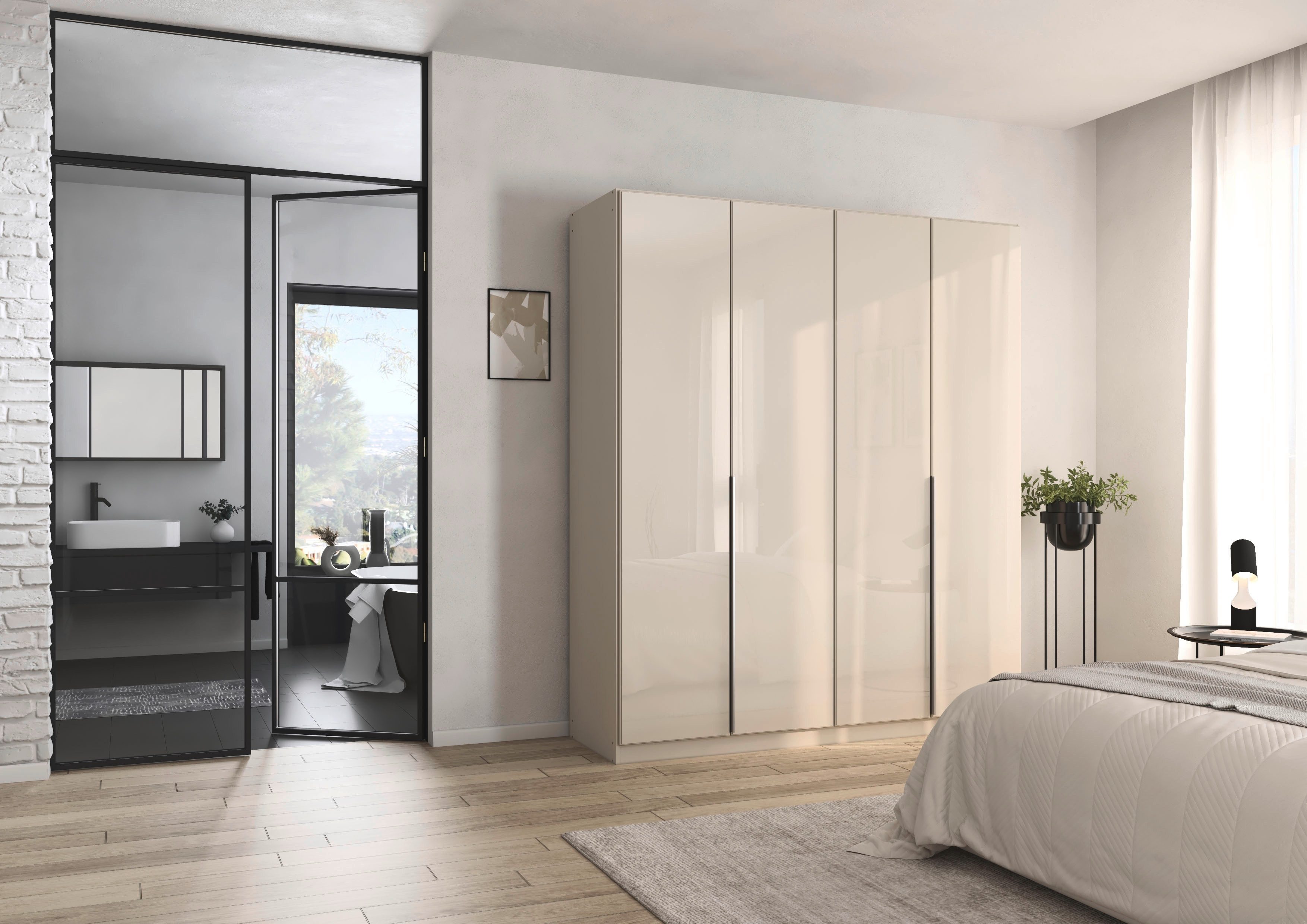 rauch Draaideurkast Kledingkasten kast garderobe AGORDO met glazen front doordachte binnenuitrusting, in 6 breedtes en 2 hoogtes made in germany