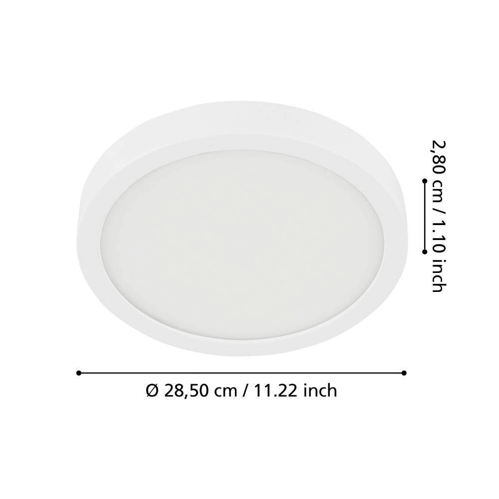 EGLO Plafondlamp FUEVA 5 Plafondlamp, IP44, lage opbouwhoogte, 20 Watt, Rond (1 stuk)