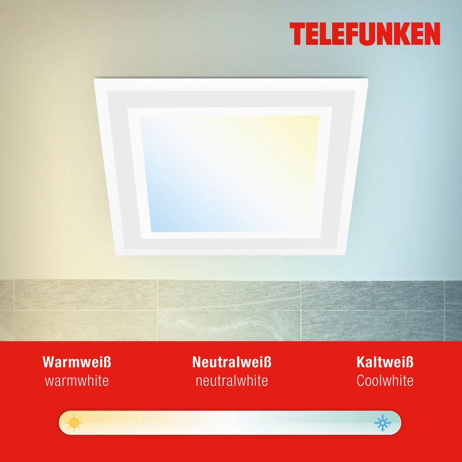 Telefunken Led-paneel 318806TF FRAMELIGHT Plafondlamp paneel CCT RGB verlichting framelight 24W 2400lm, 44,5 cm