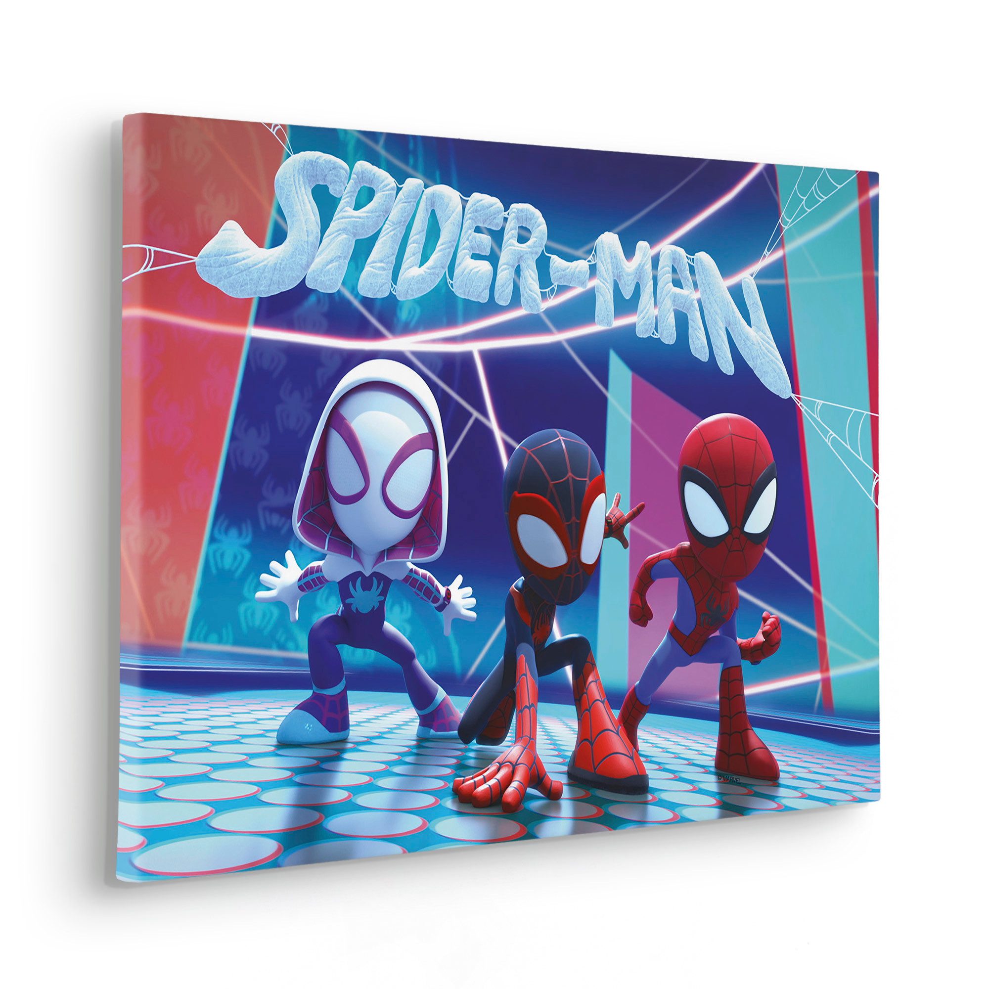 Komar Artprint op linnen Spidey and His Amazing Friends Glowy Spideys - Größe 60 x 40 cm (1 stuk)