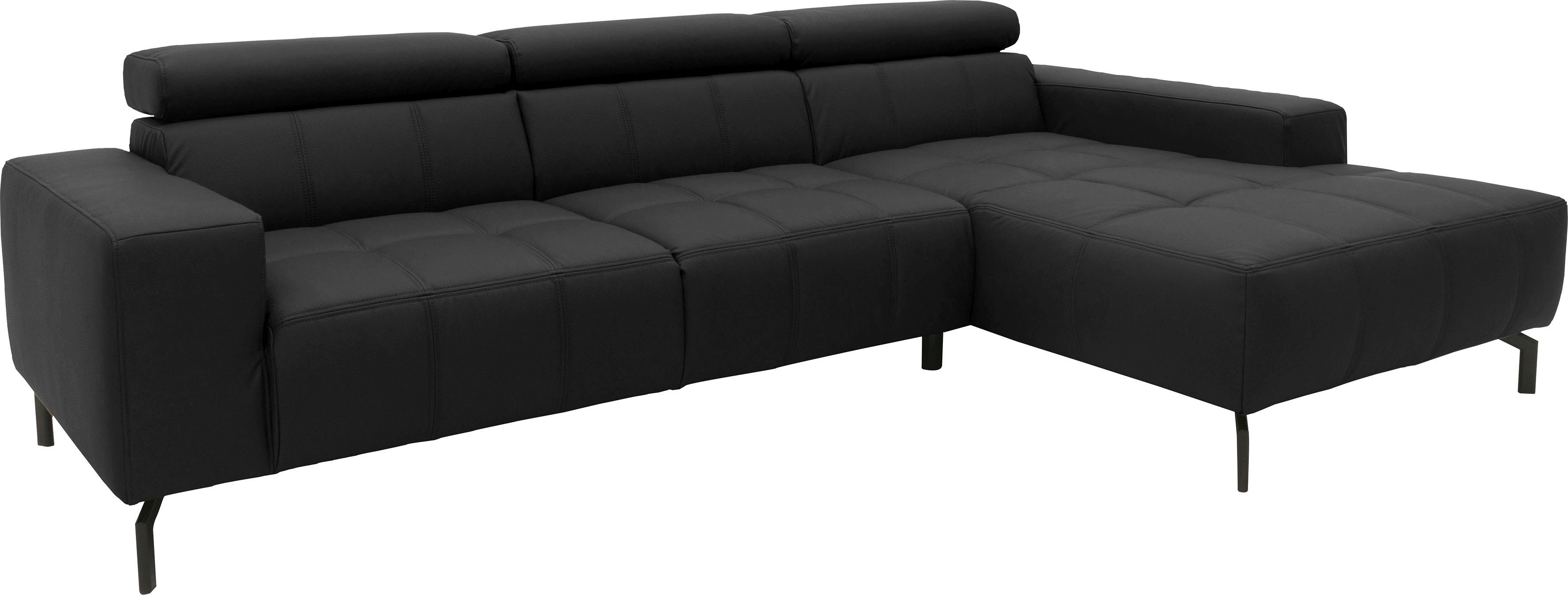 DOMO collection Hoekbank Cunelli mooie zitnaden als designelement, stevige zitcomfort, L-vorm