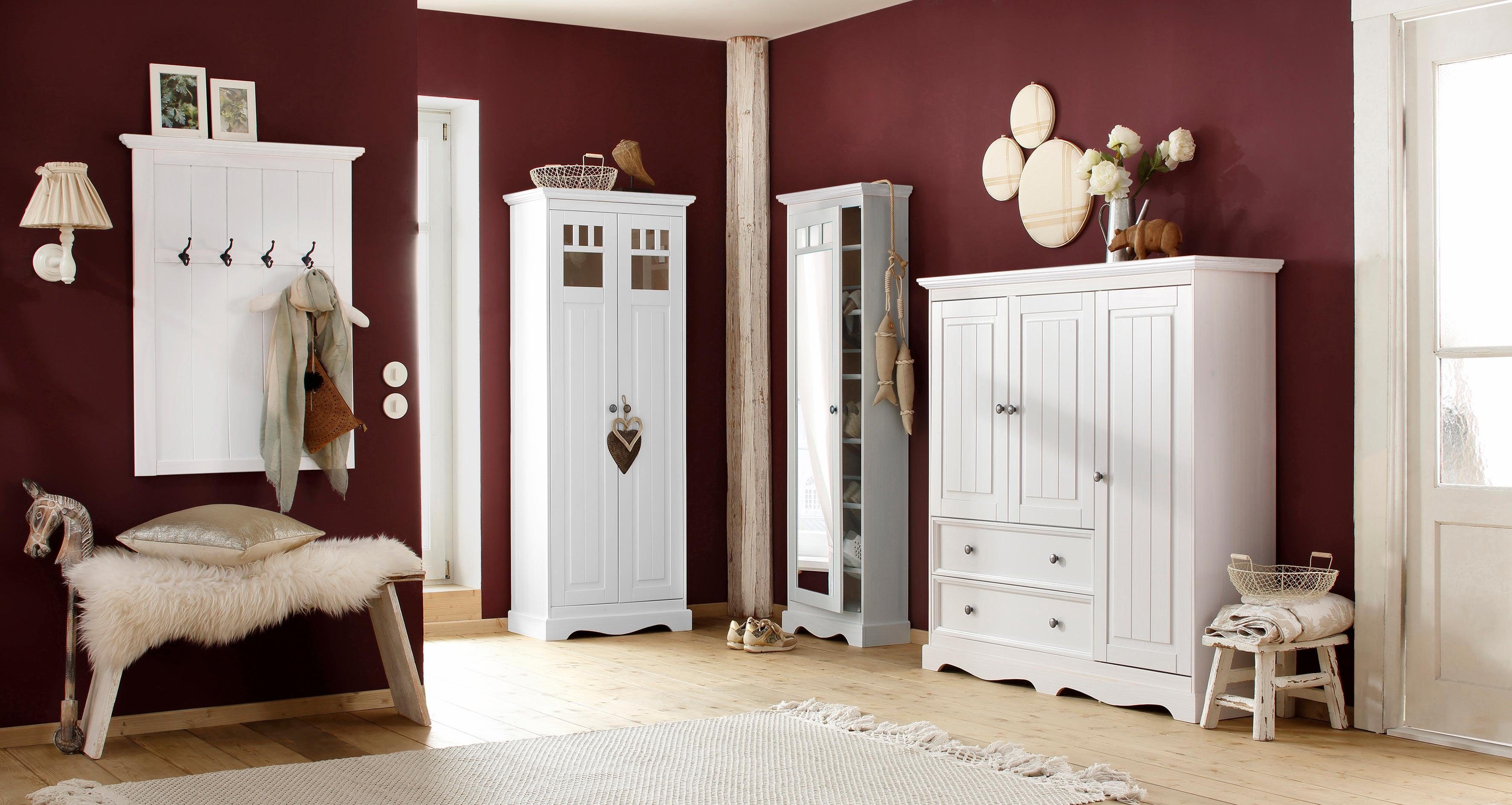 Home affaire Kledingkast Melissa, kinder kledingkast Linnenkast,van massief grenen, met plint, breedte 138 cm