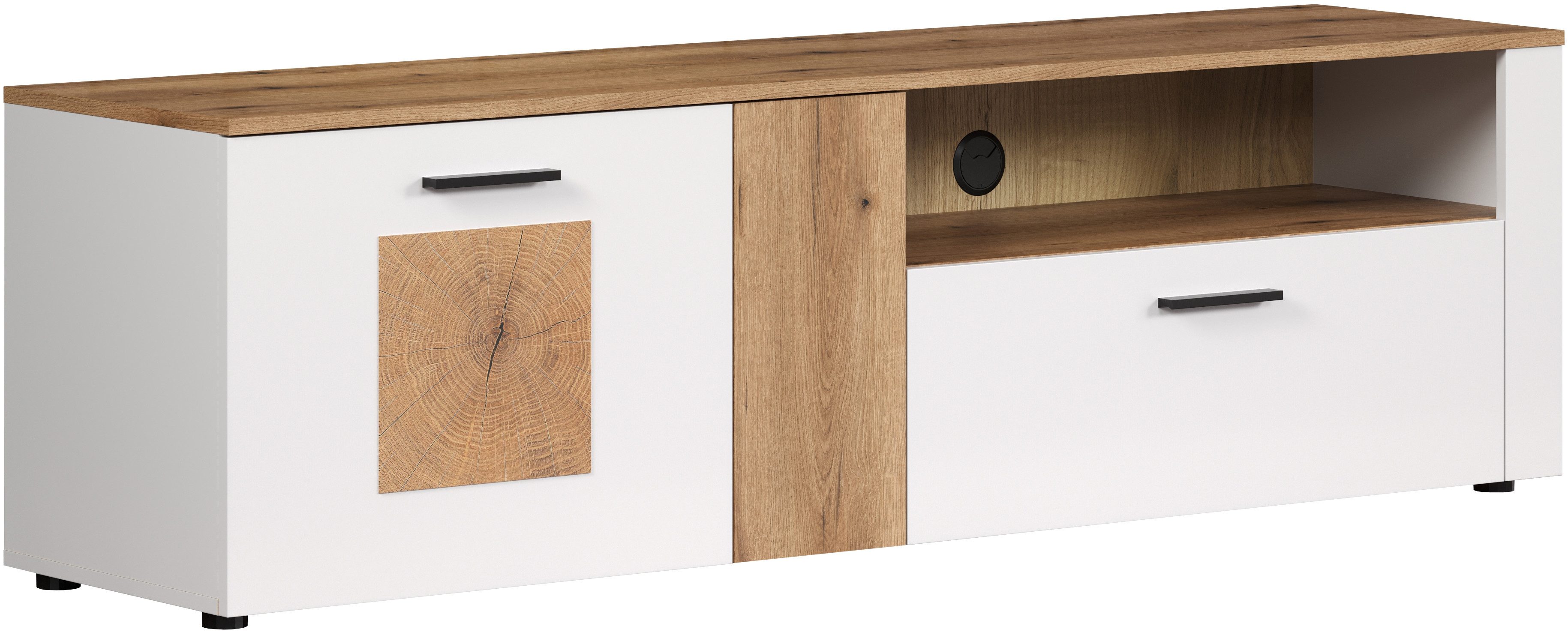 INOSIGN Tv-meubel Linz TV-kast, TV-rek TV-lowboard met eindhoutapplicaties - B/D/H: 170/42/50 cm (1 stuk)