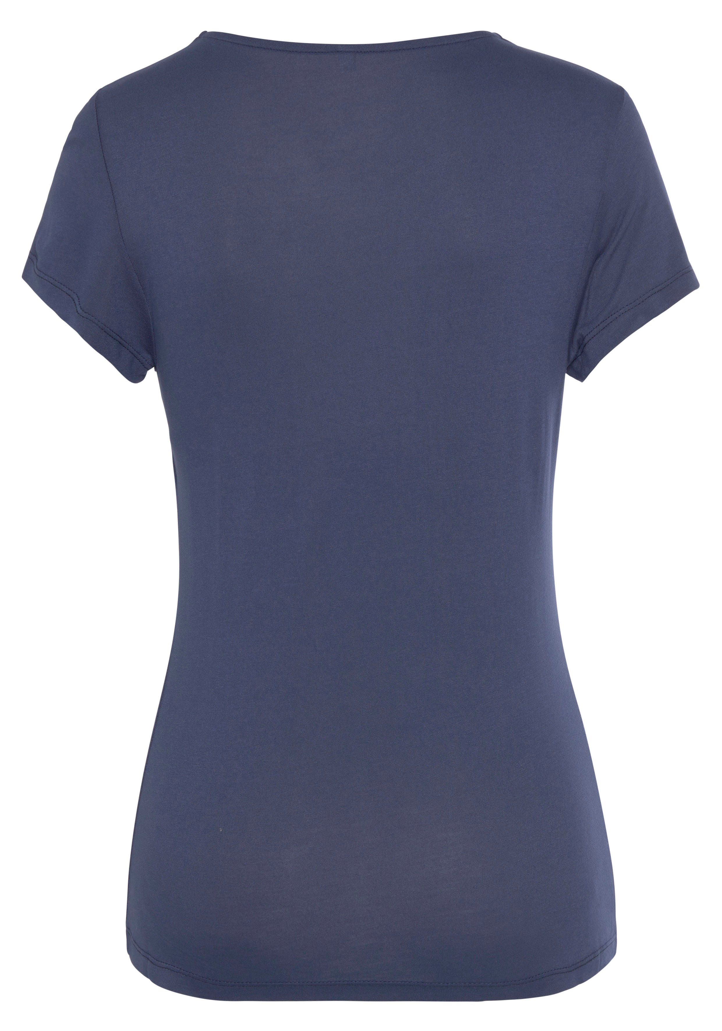 Vivance Shirt met korte mouwen met cut-out, figuuraccentuerend t-shirt van zachte viscose