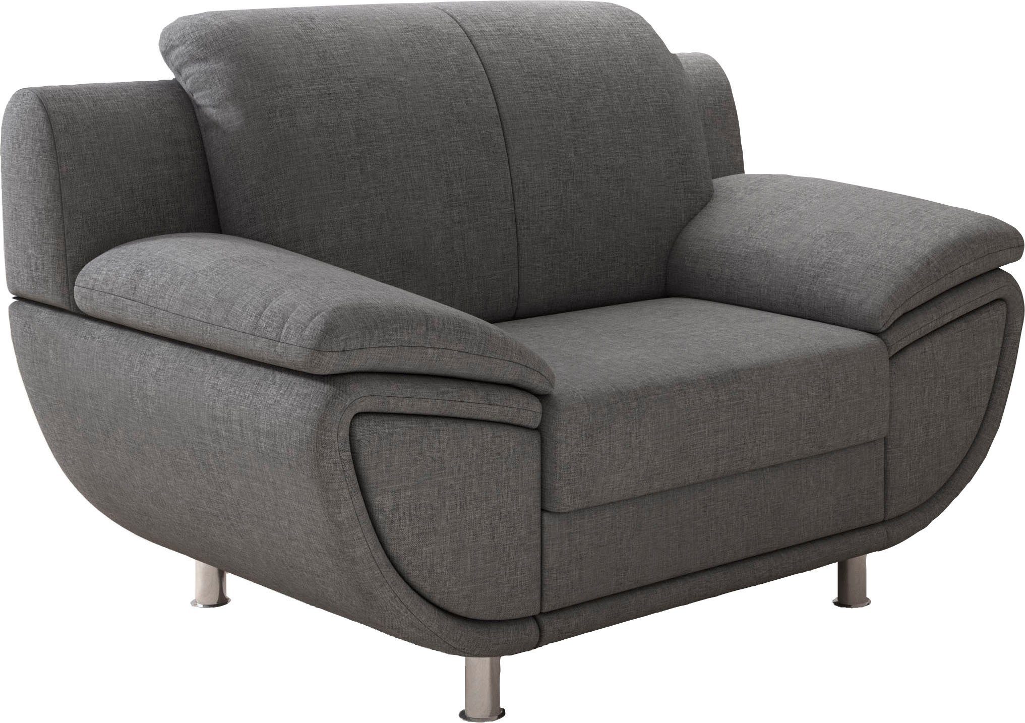 TRENDMANUFAKTUR Fauteuil Rondo II, loungestoel tijdloos en comfortabel naar keuze met comfortabele binnenvering, met extra brede armleuningen