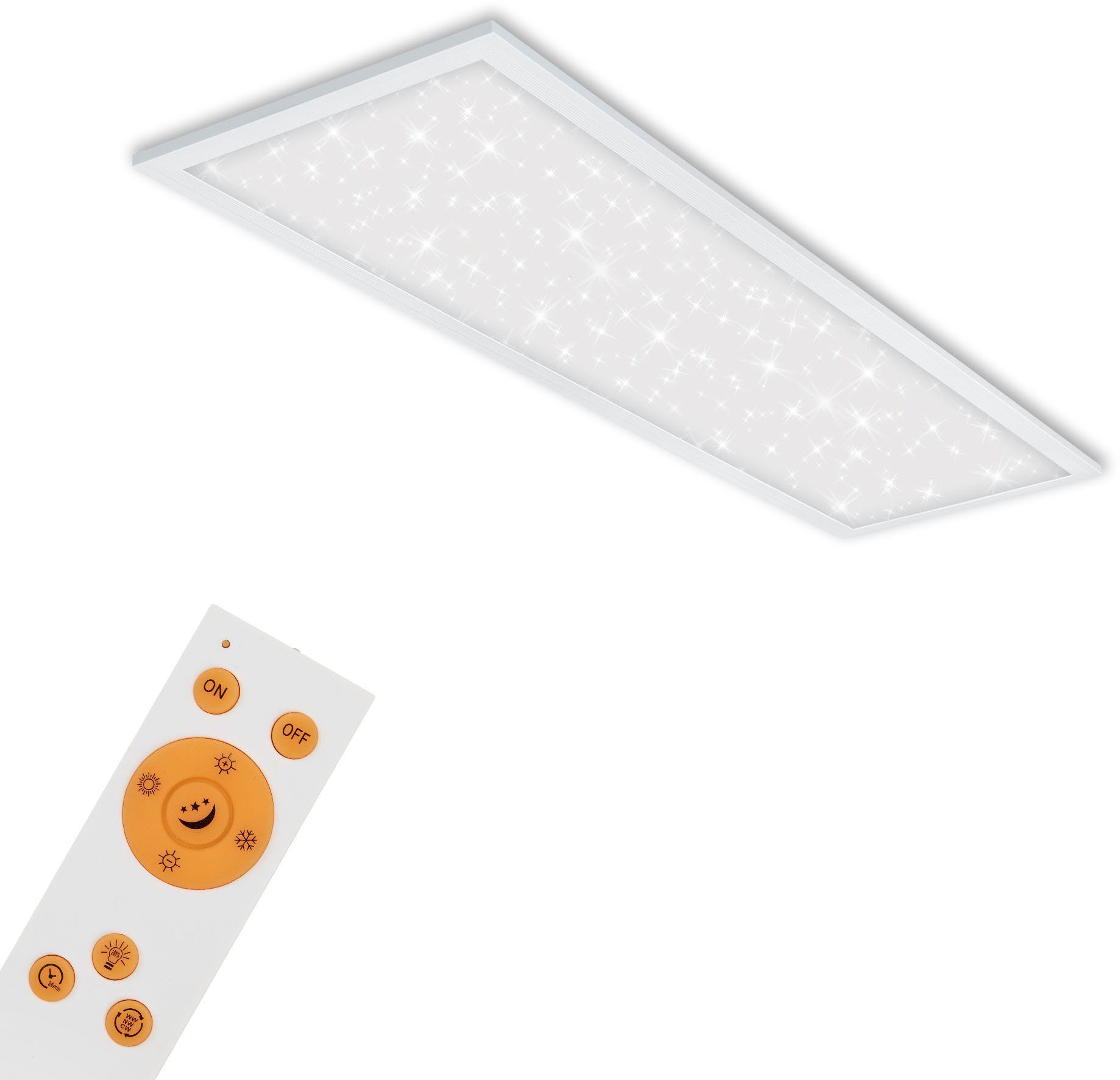 Briloner Leuchten Led-paneel 7308016 PALLAS Plafondlamp, 100x25x6,5 cm, wit, 24W, woonkamer, slaapkamer, keuken