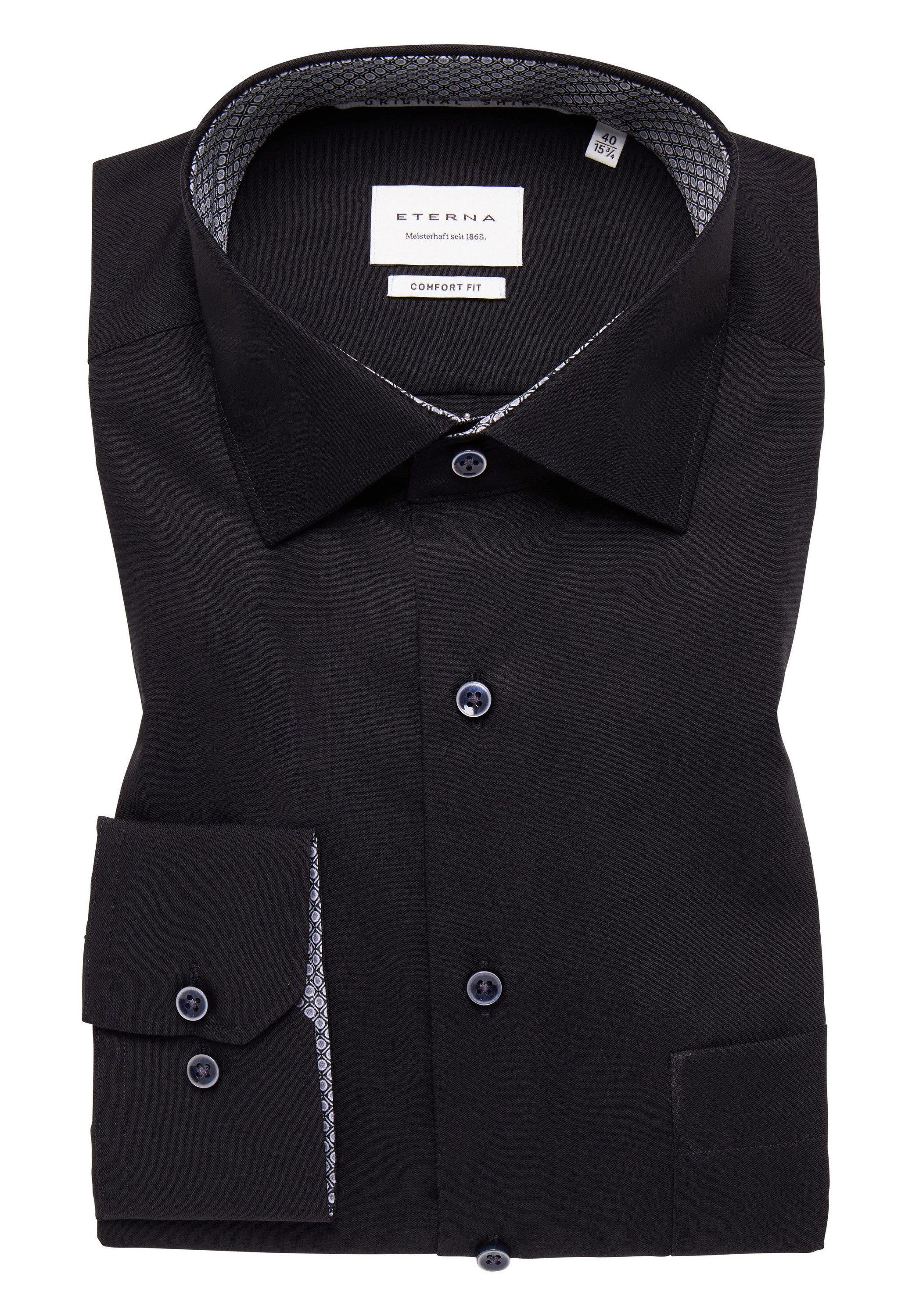 Eterna Overhemd met lange mouwen Comfort fit NON IRON (strijkvrij)