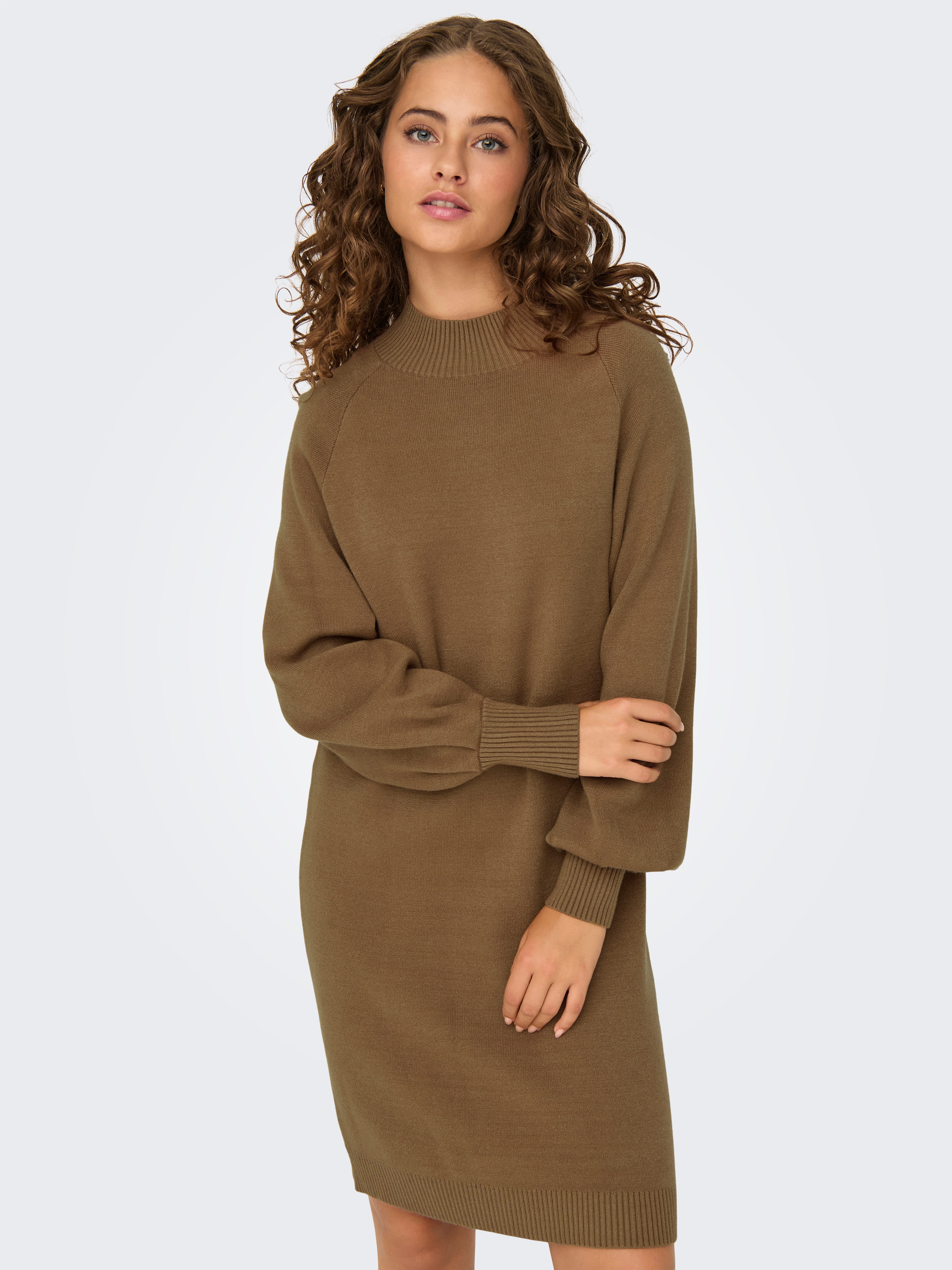 Only Gebreide jurk ONLFRIDA LIFE LS HIGHNECK DRESS CC KNT