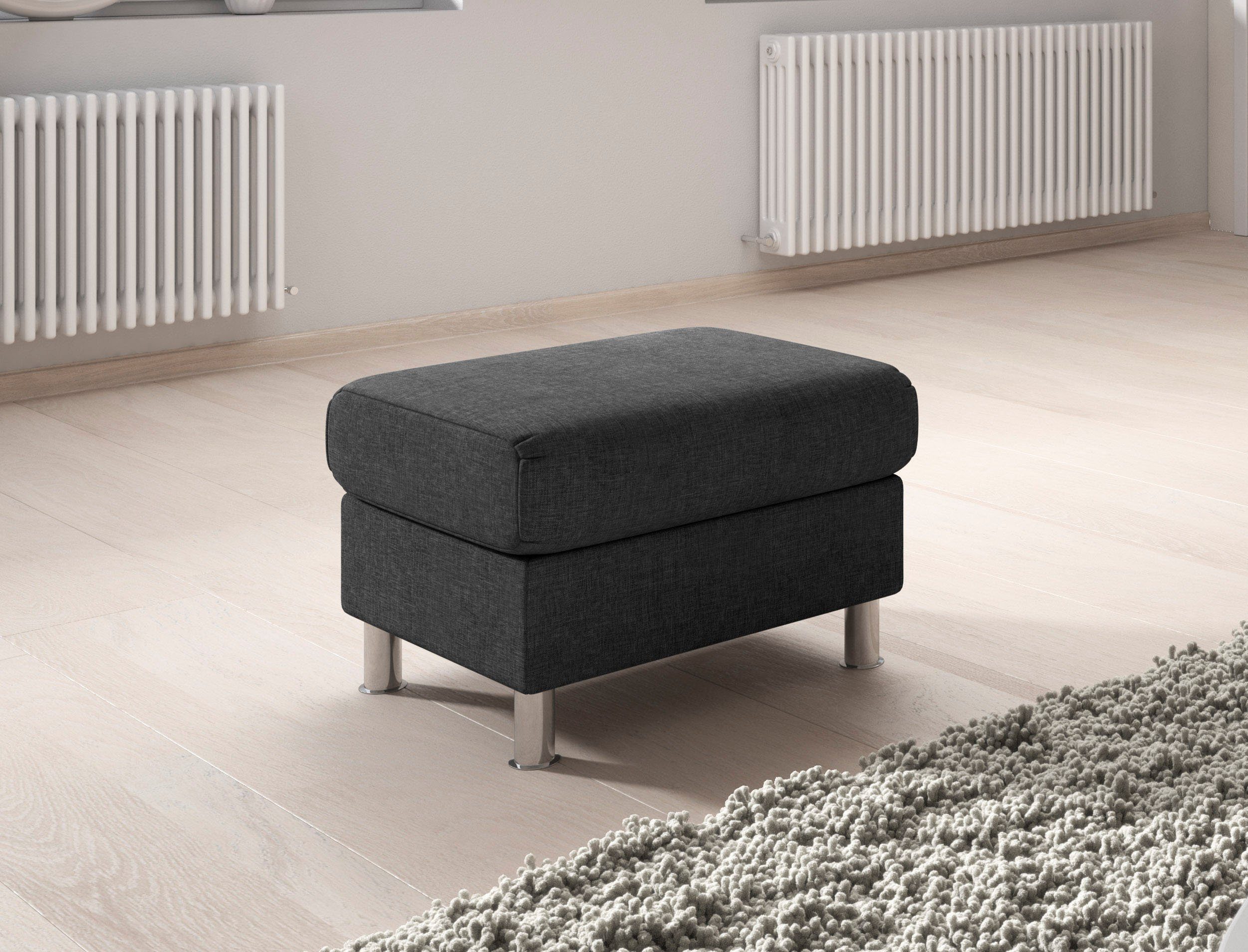 TRENDMANUFAKTUR Hocker Rondo II tijdloos en comfortabel naar keuze met comfortabele binnenvering, vrij plaatsbaar