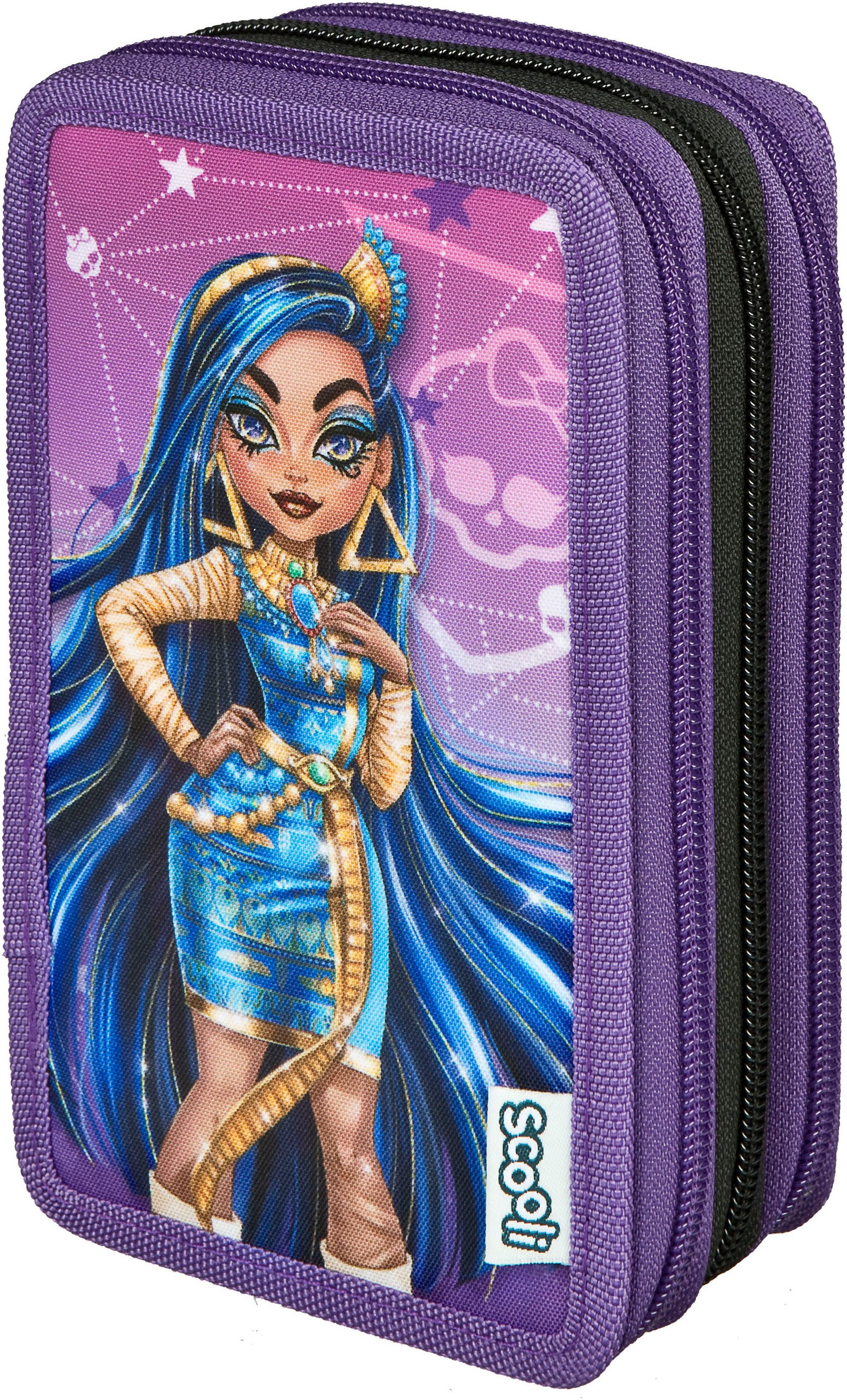 Scooli Etui Tripledecker, Monster High gevuld, inclusief geodriehoek