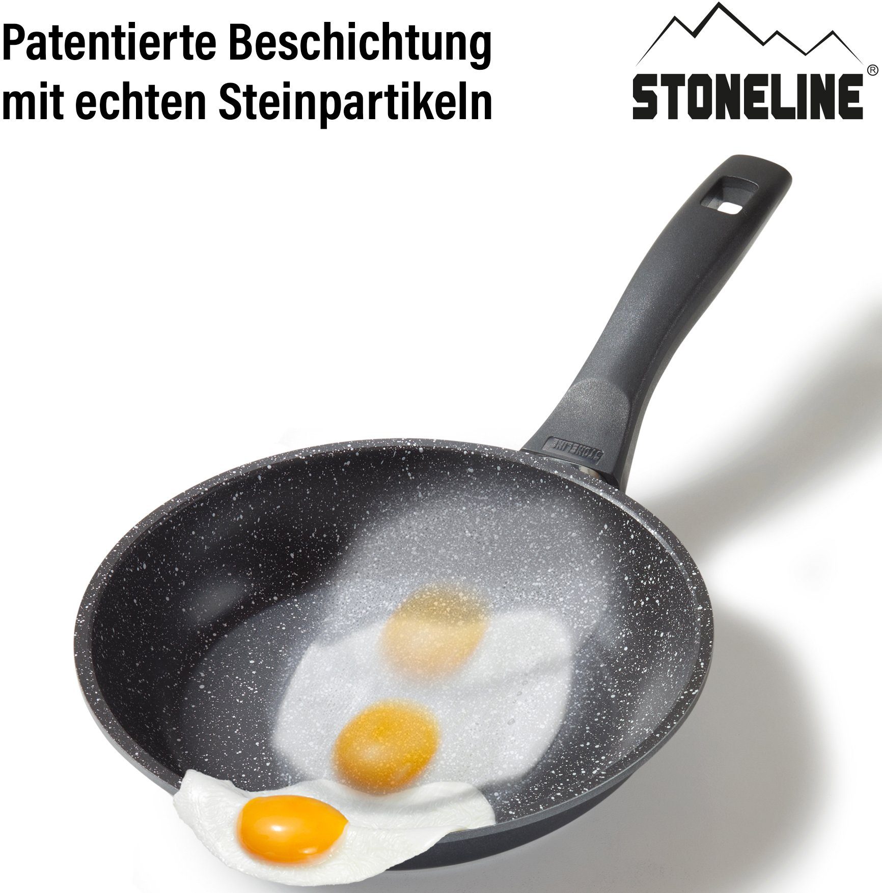 STONELINE Koekenpan krasvaste stoneline®-antiaanbaklaag, inductie