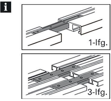 GARDINIA Gordijnroedehouder Railverbinder Serie aluminium-VHS set (1 stuk)