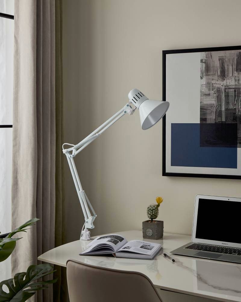 EGLO Tafellamp FIRMO klemlamp, excl. lamp E27, met schroefklem