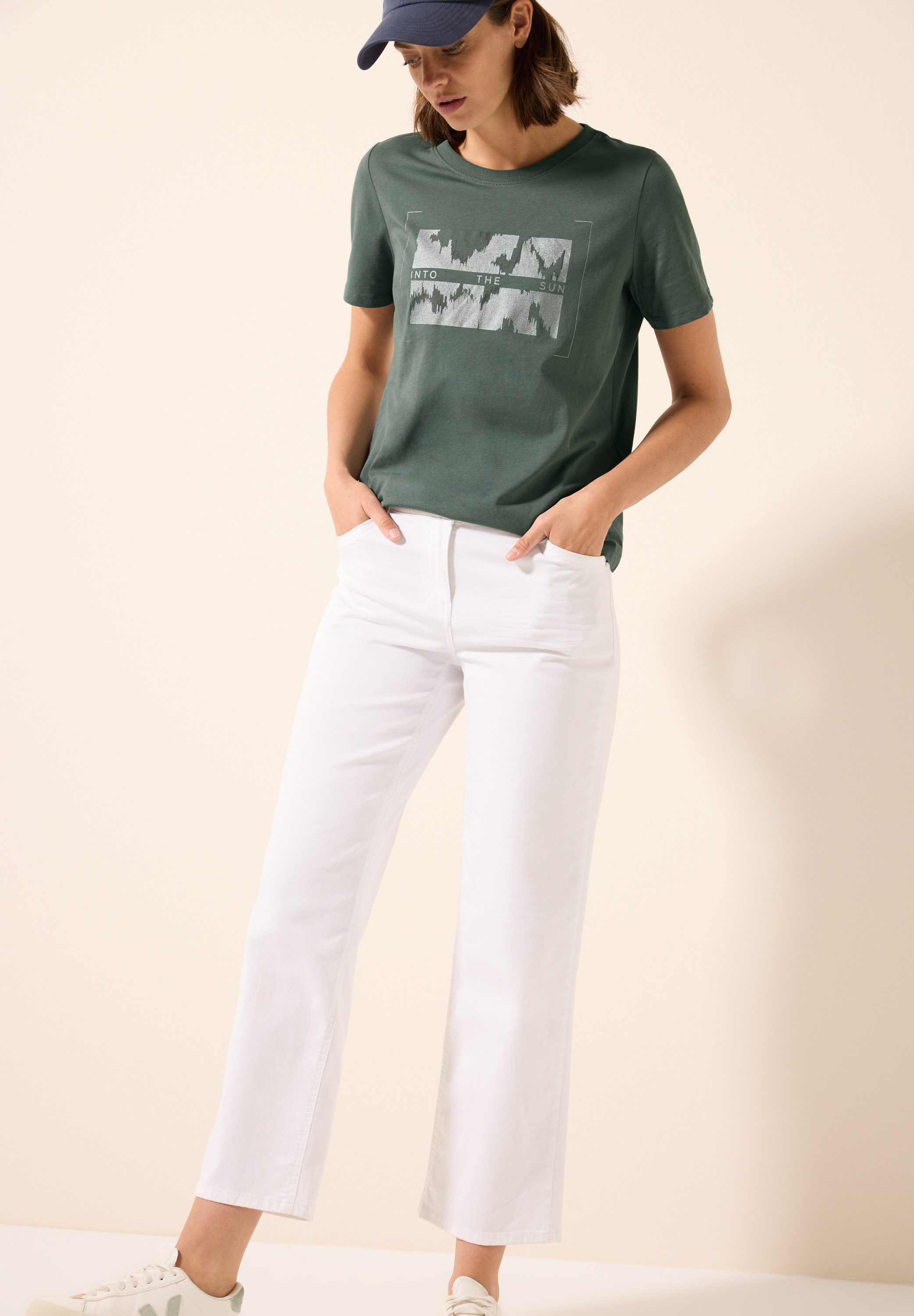 Cecil T-shirt met folieprint