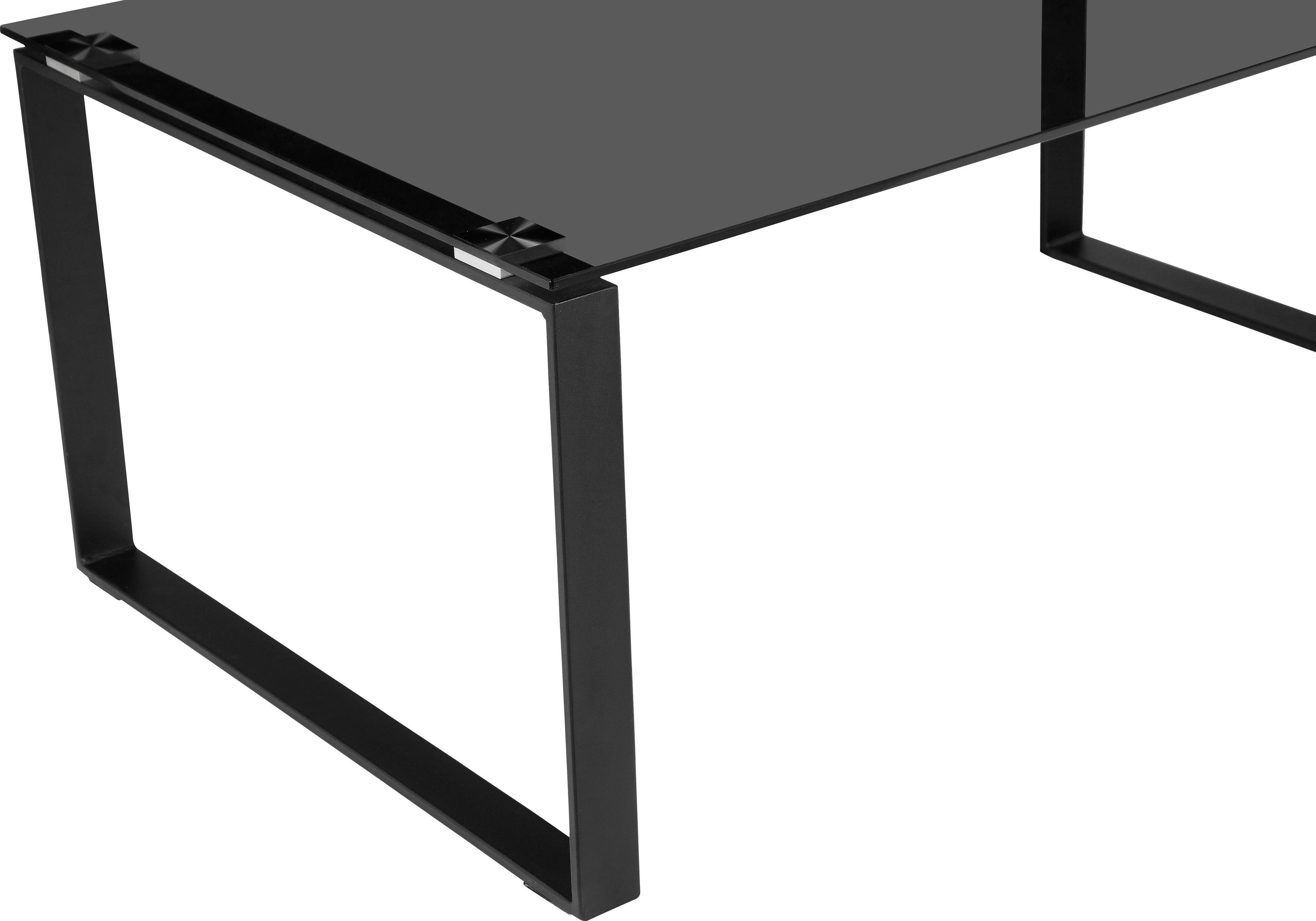 Places of Style Salontafel Simsbury Tafelblad van gehard glas 0,8 cm, onderstel van metaal, hoogte 45 cm