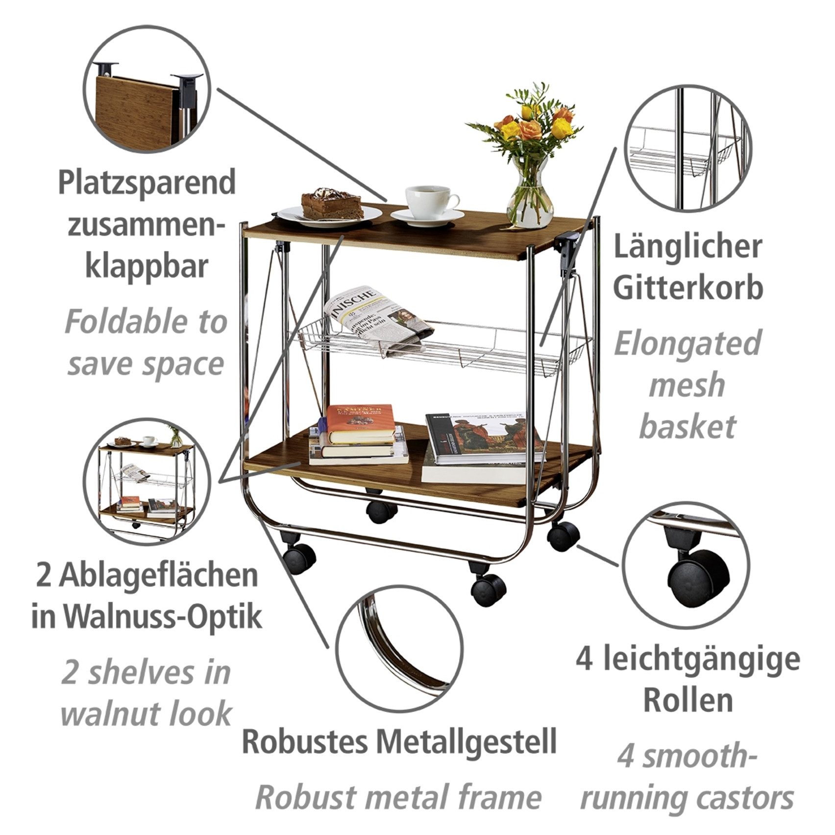 WENKO Serveerwagen Model Dinett Deluxe